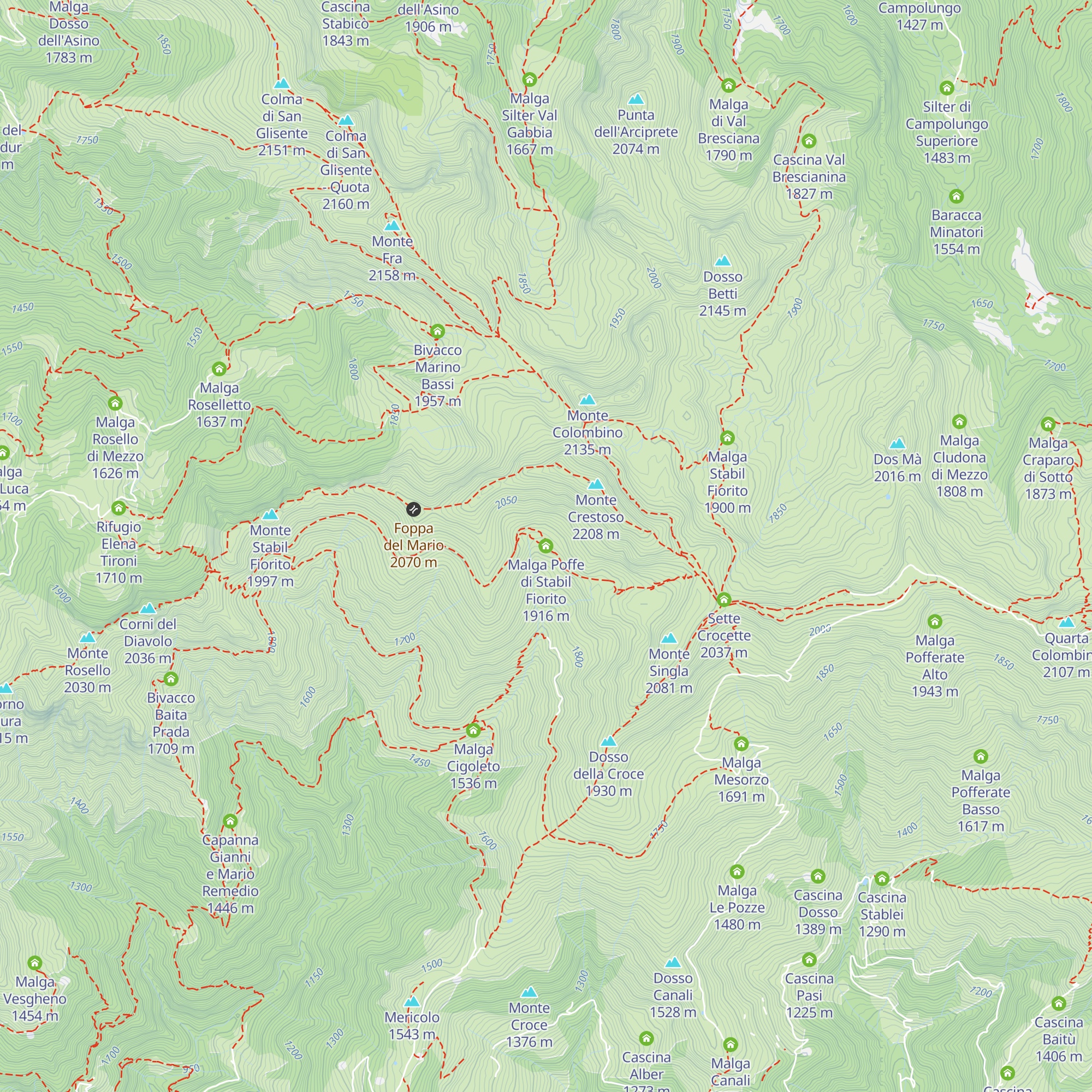 Malga Poffe di Stabil Fiorito map