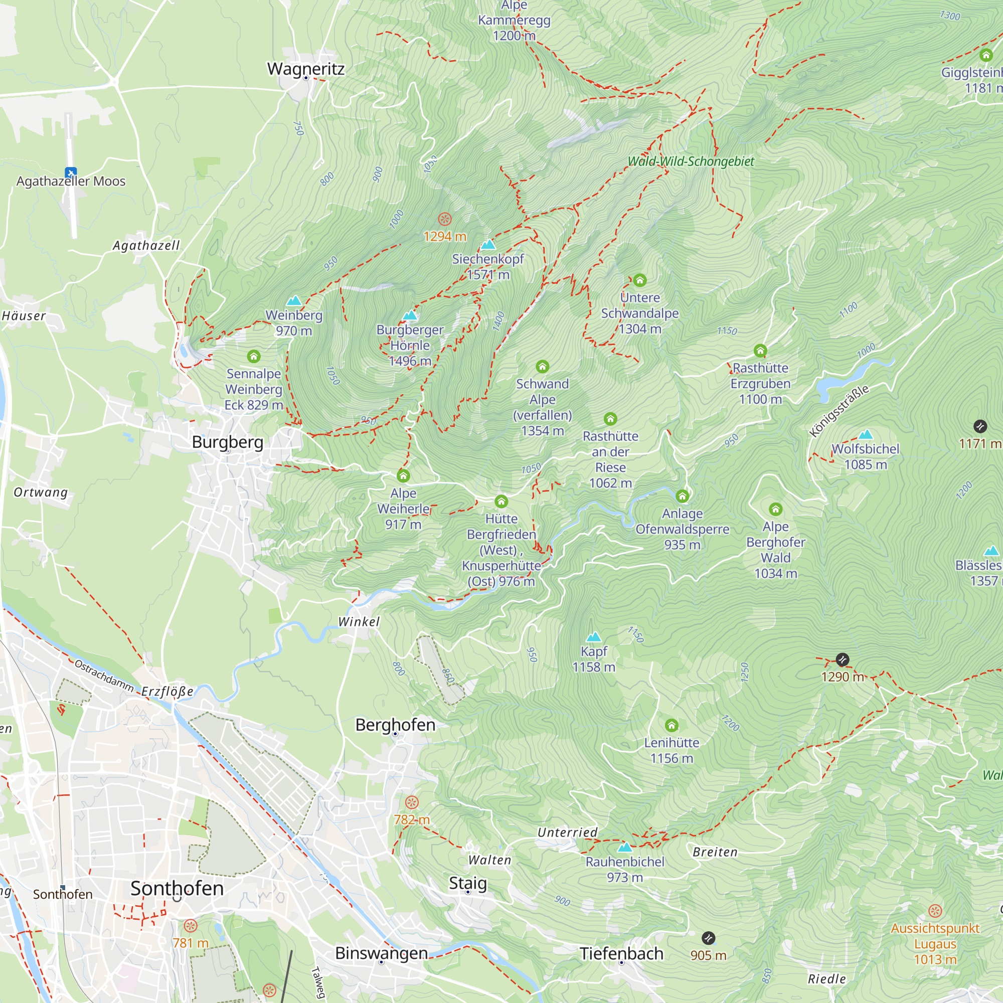 Hütte Bergfrieden (West) , Knusperhütte (Ost) map