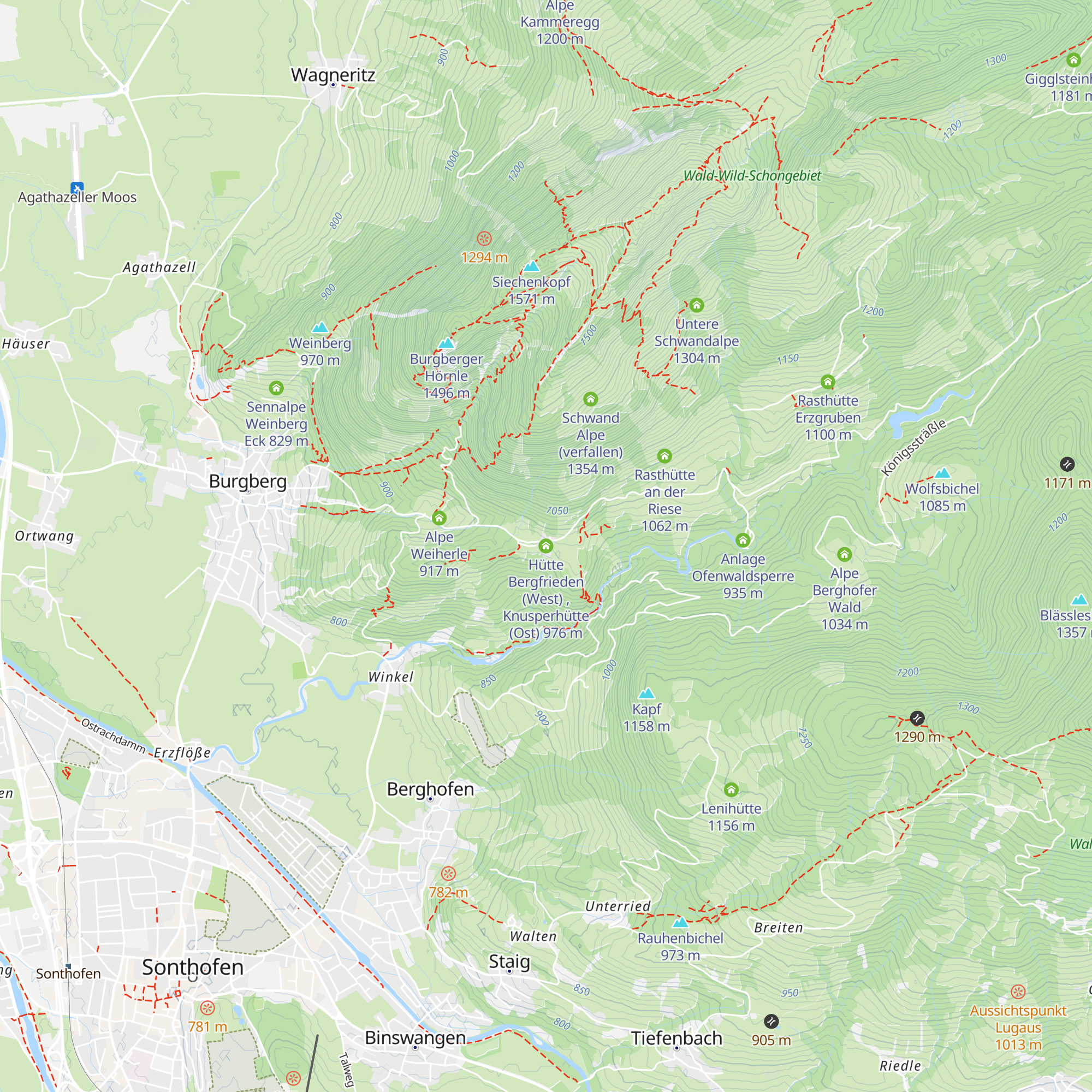 Hütte Bergfrieden (West) , Knusperhütte (Ost) map