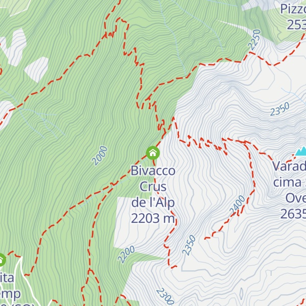 Map of Bivacco Crus de l'Alp