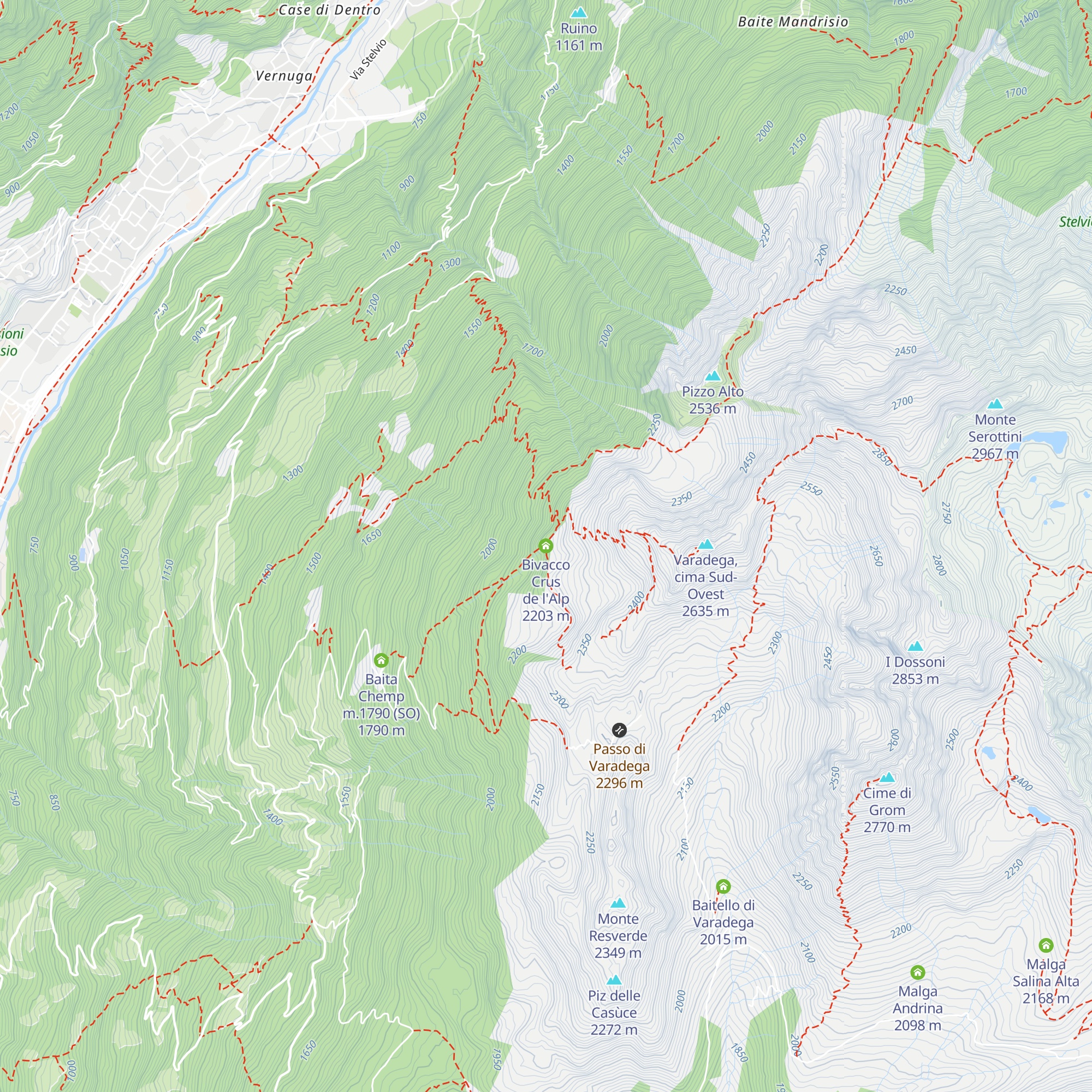 Bivacco Crus de l'Alp map