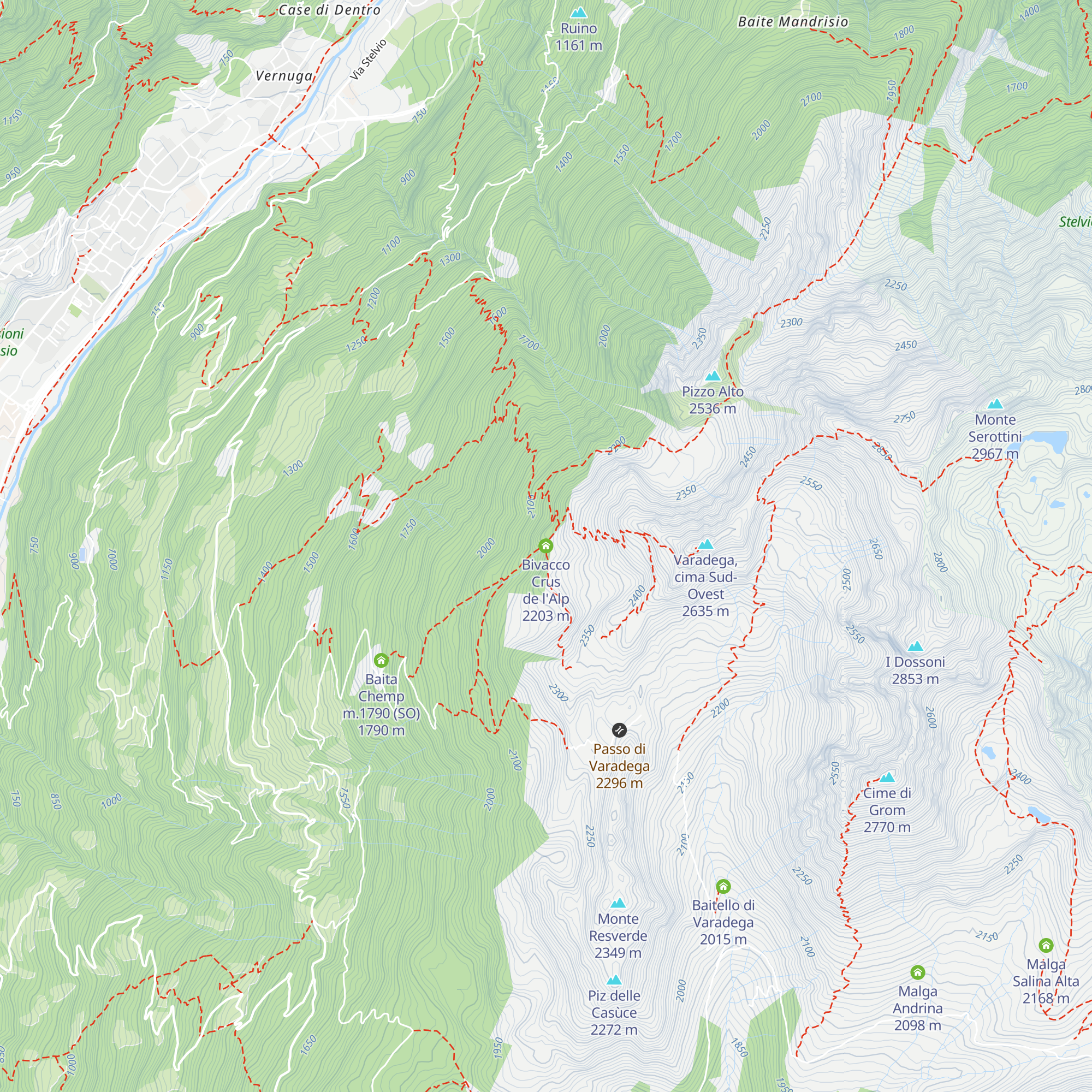 Bivacco Crus de l'Alp map