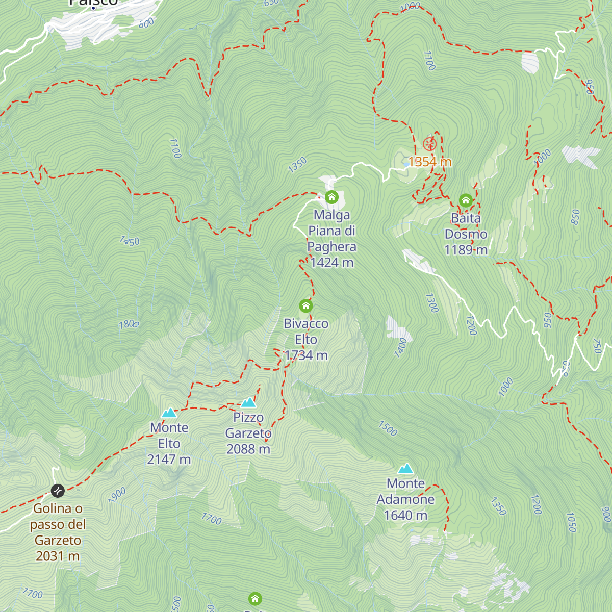 Bivacco Elto map