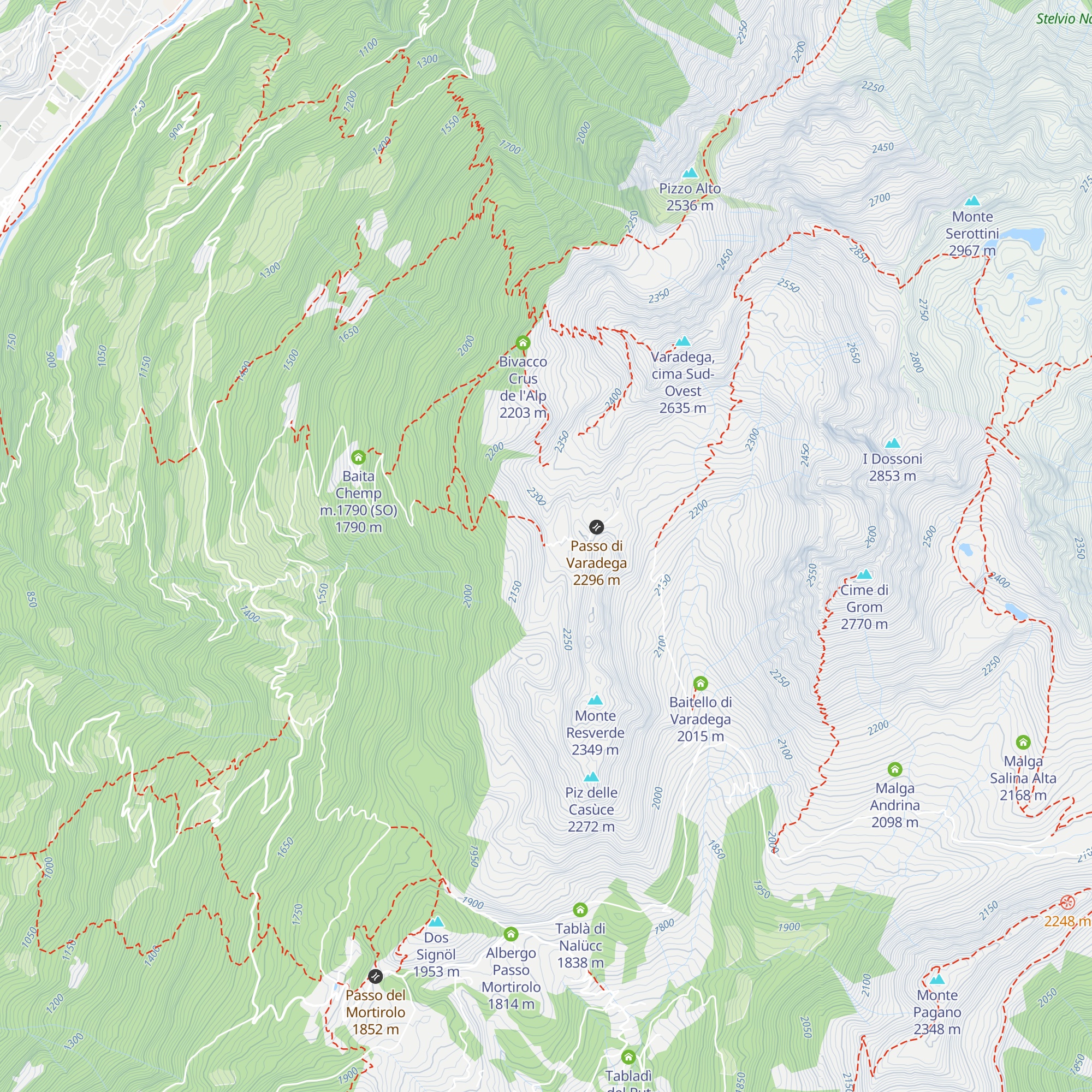 Bivacco Baracon de Varadega map