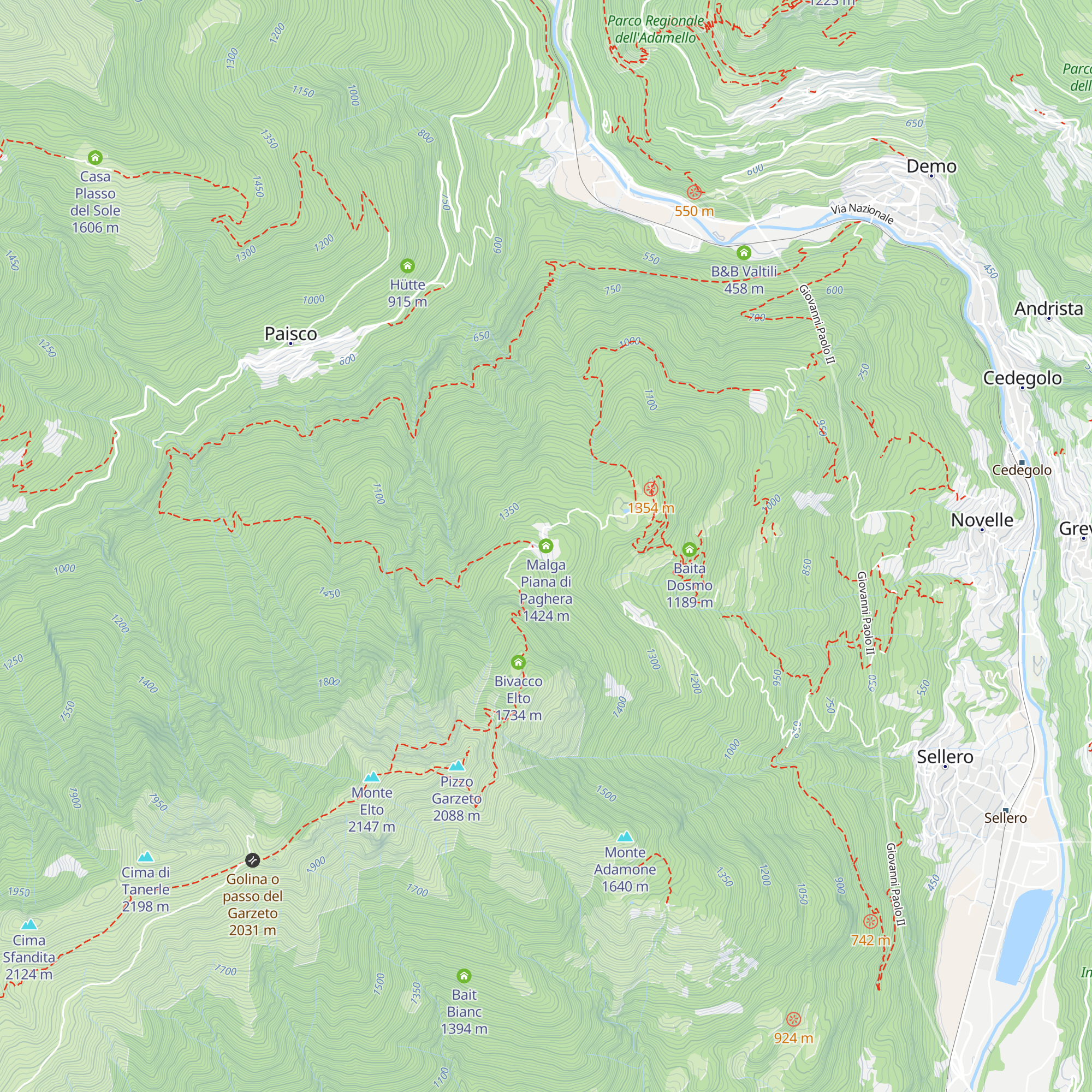 Malga Piana di Paghera map