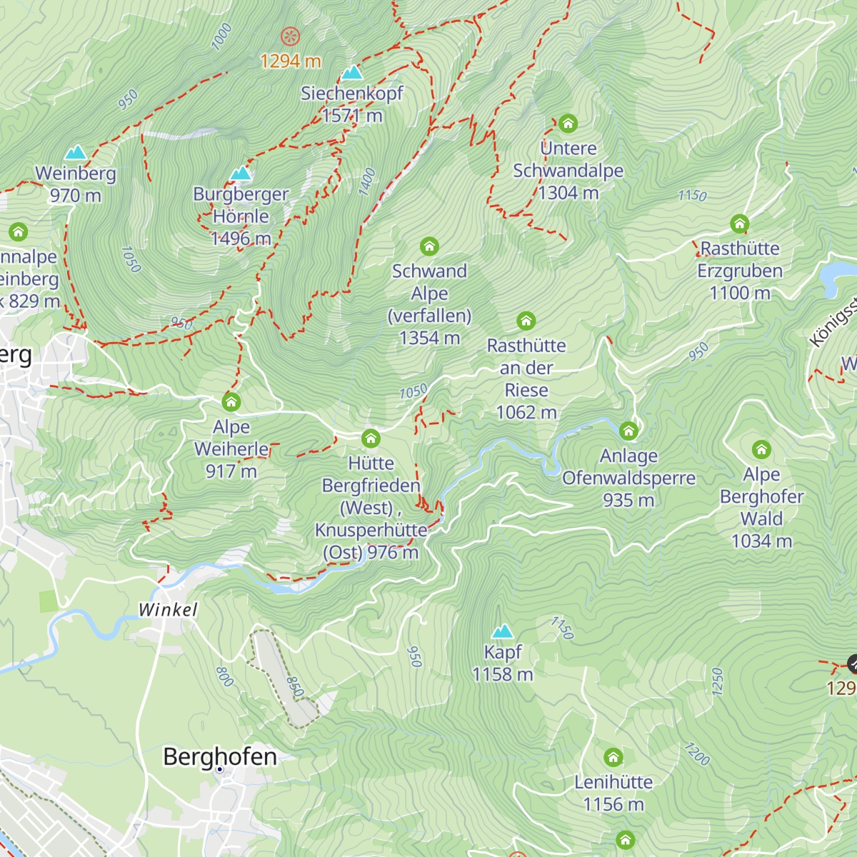 Alpe Topfen map