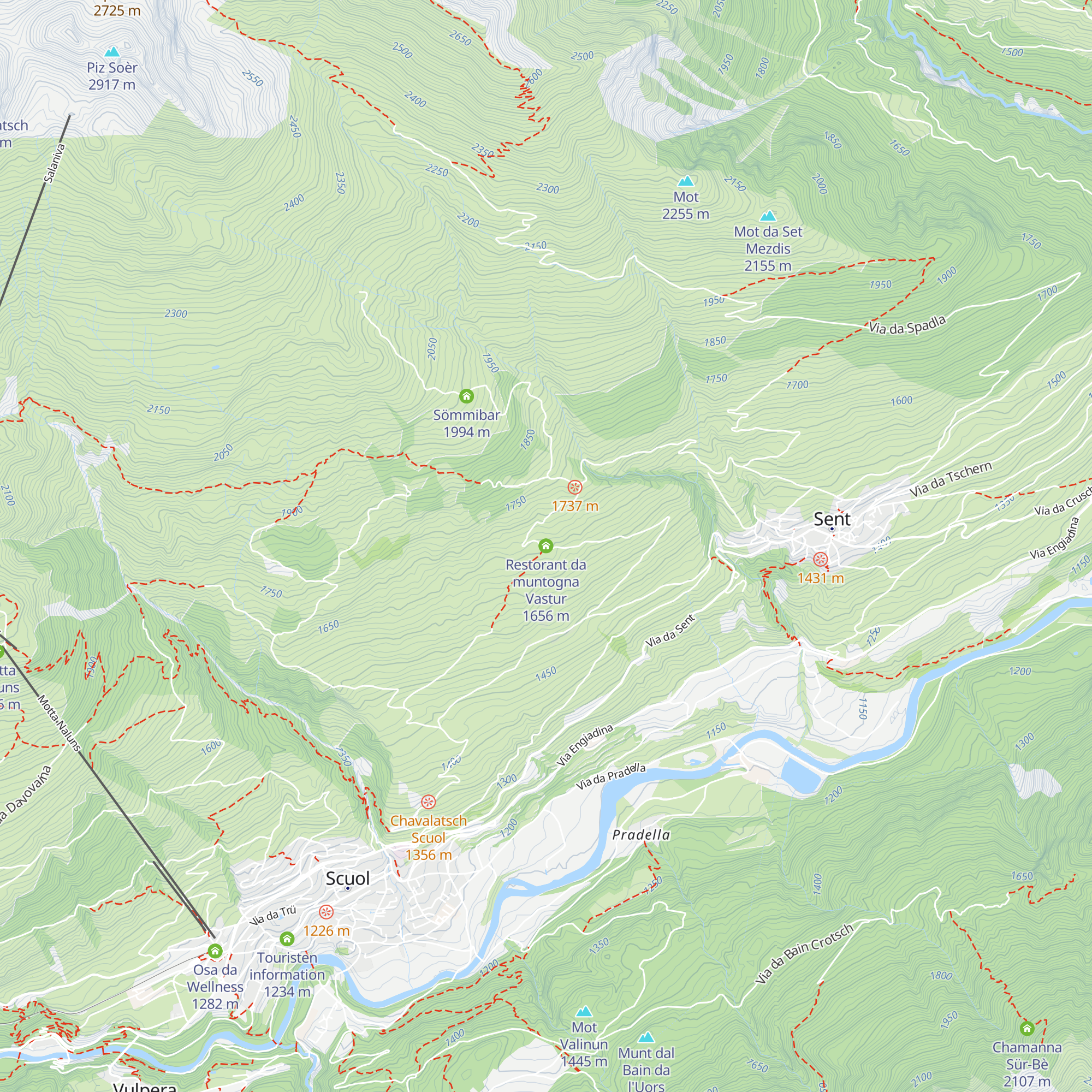 Restorant da muntogna Vastur map