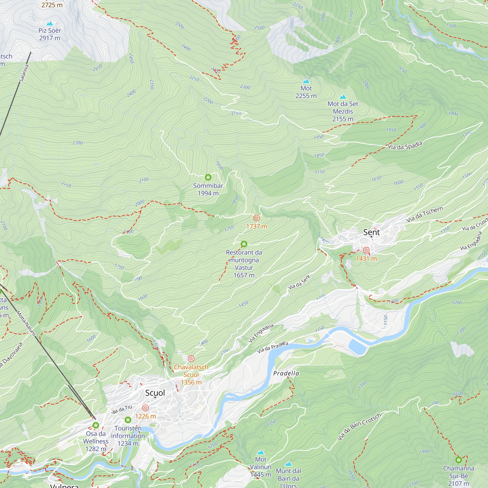 Restorant da muntogna Vastur map