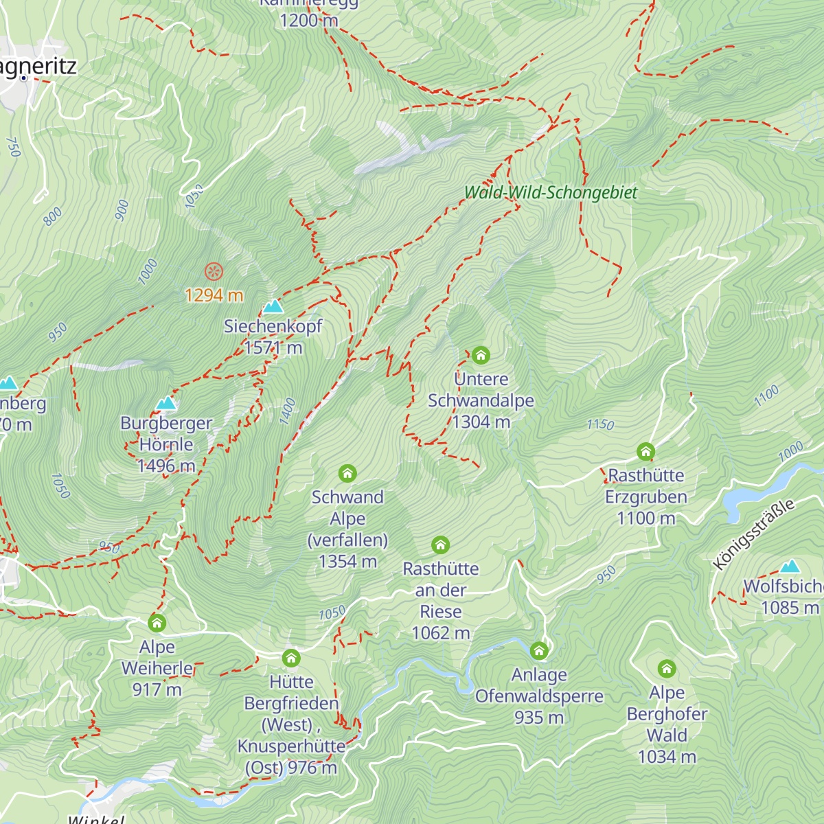 Alpe Obere Schwande map