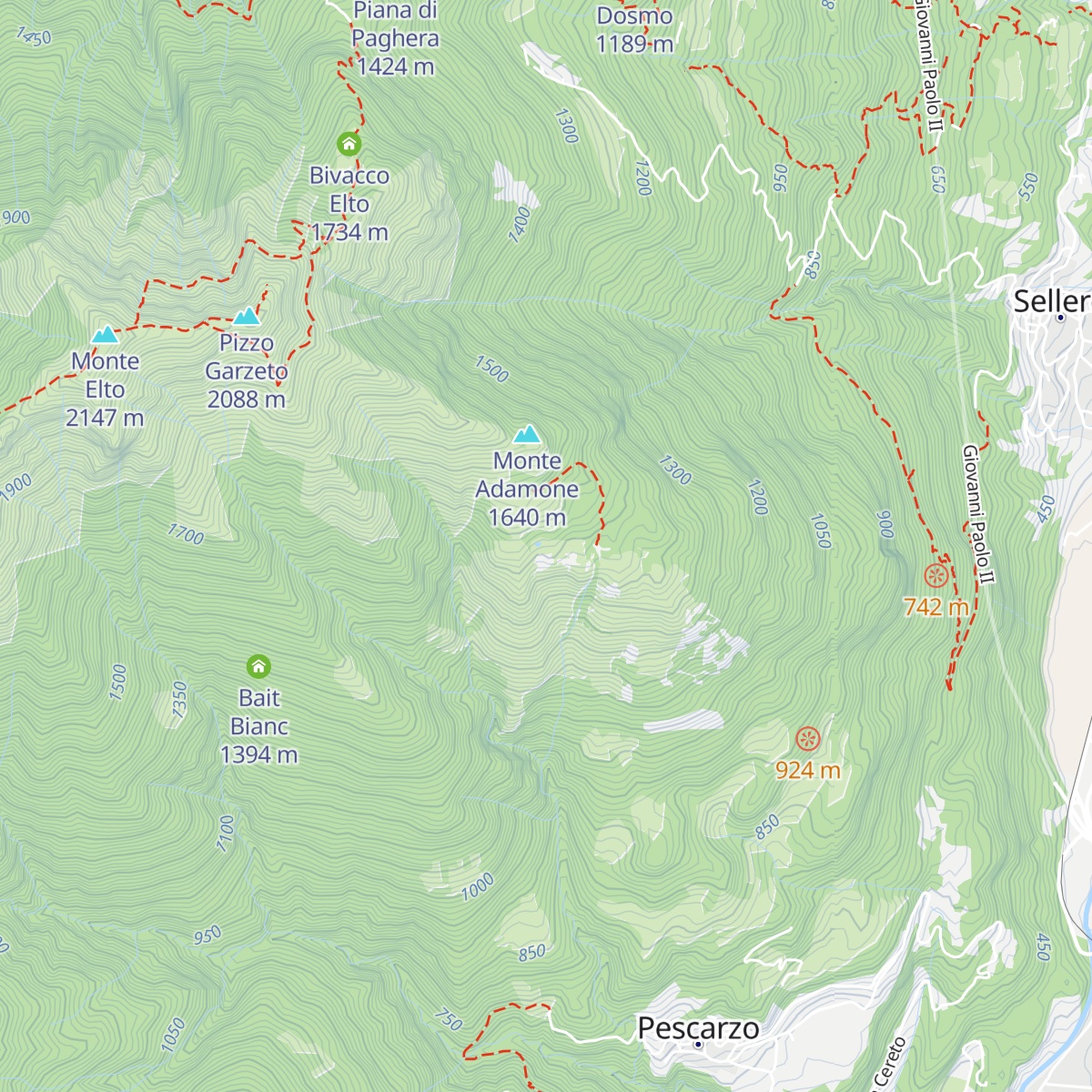 Bivacco Adamone map