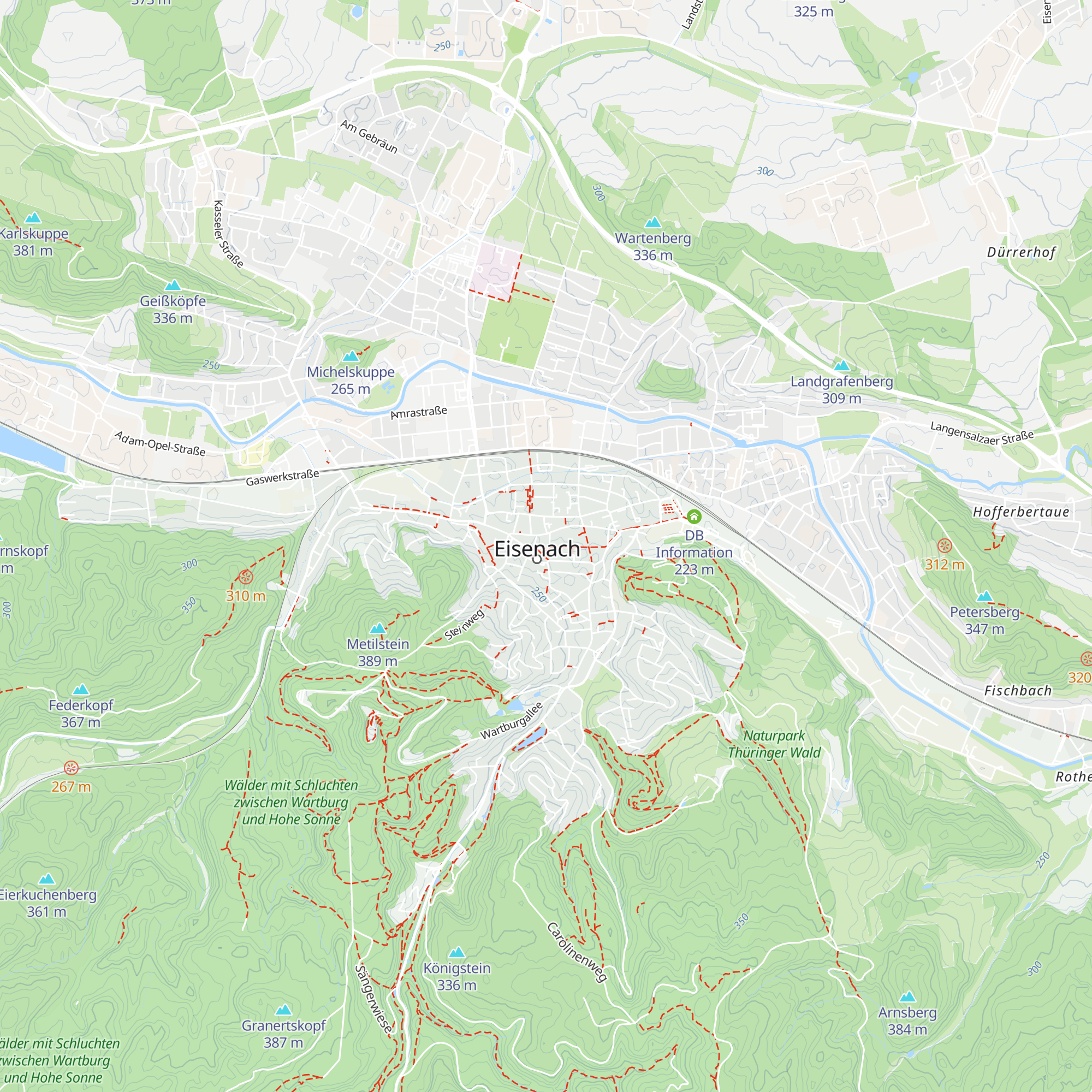 Eisenach-Wartburgregion Touristik GmbH map