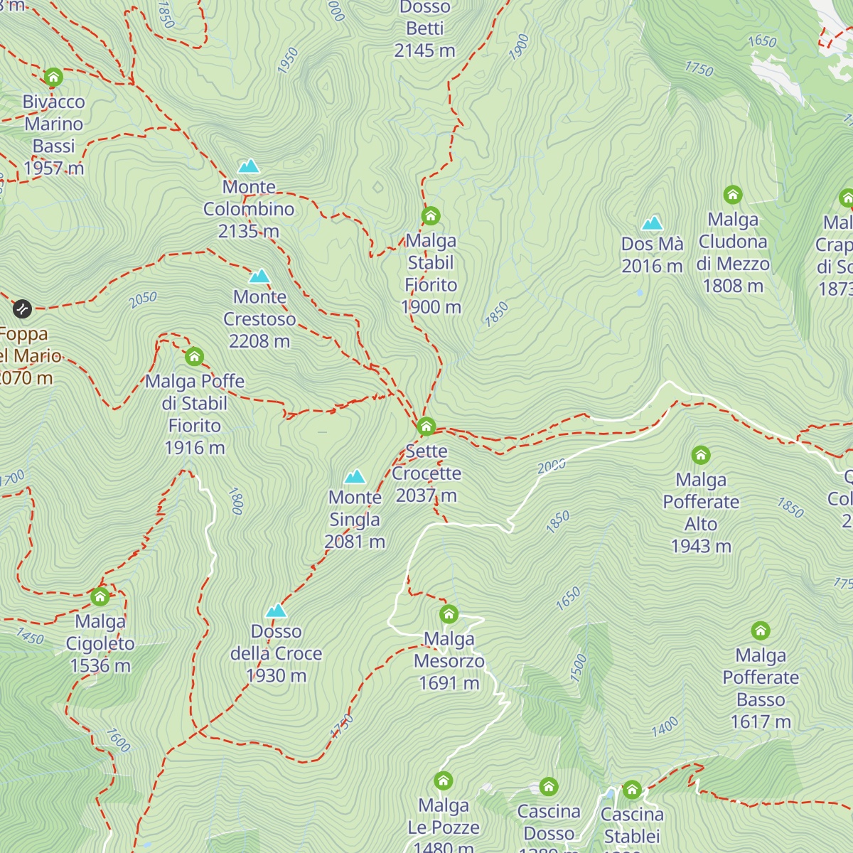 Sette Crocette map