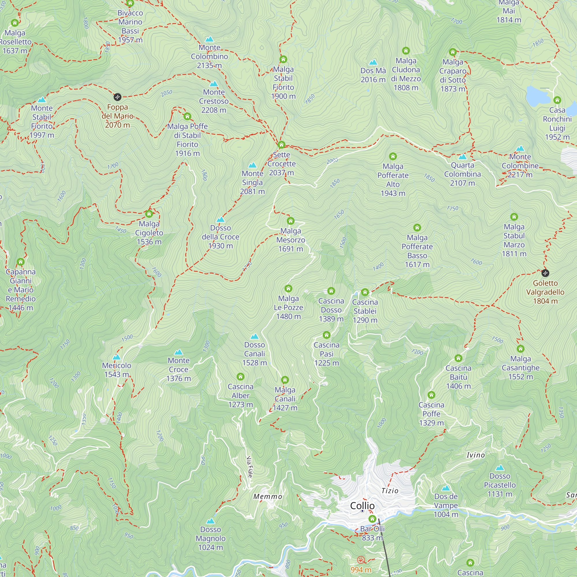 Malga Le Pozze map