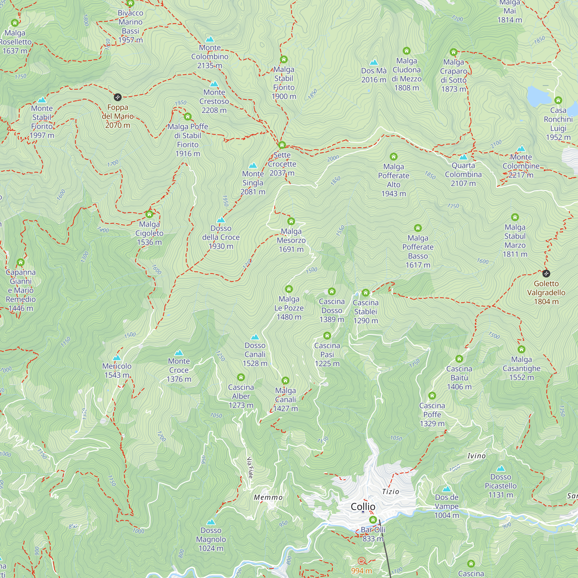 Malga Le Pozze map