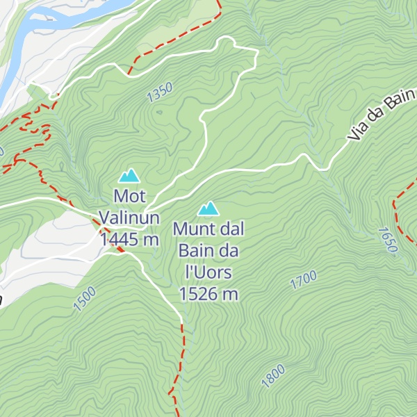 Map of Munt dal Bain da l'Uors