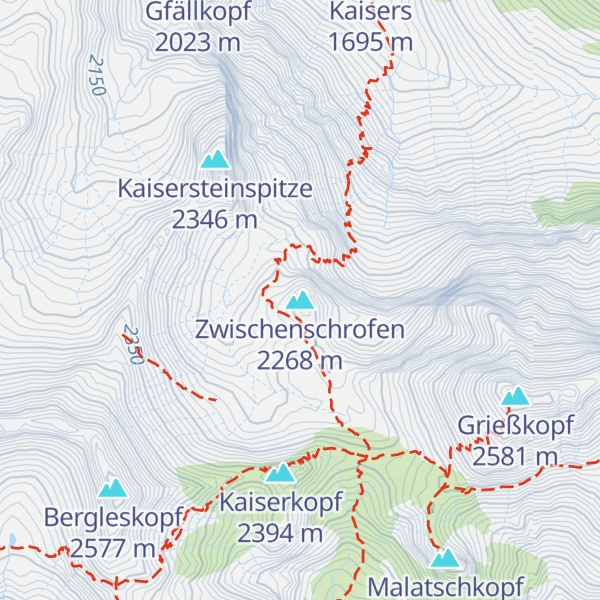 Map of Zwischenschrofen