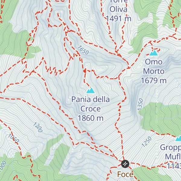 Map of Pania della Croce