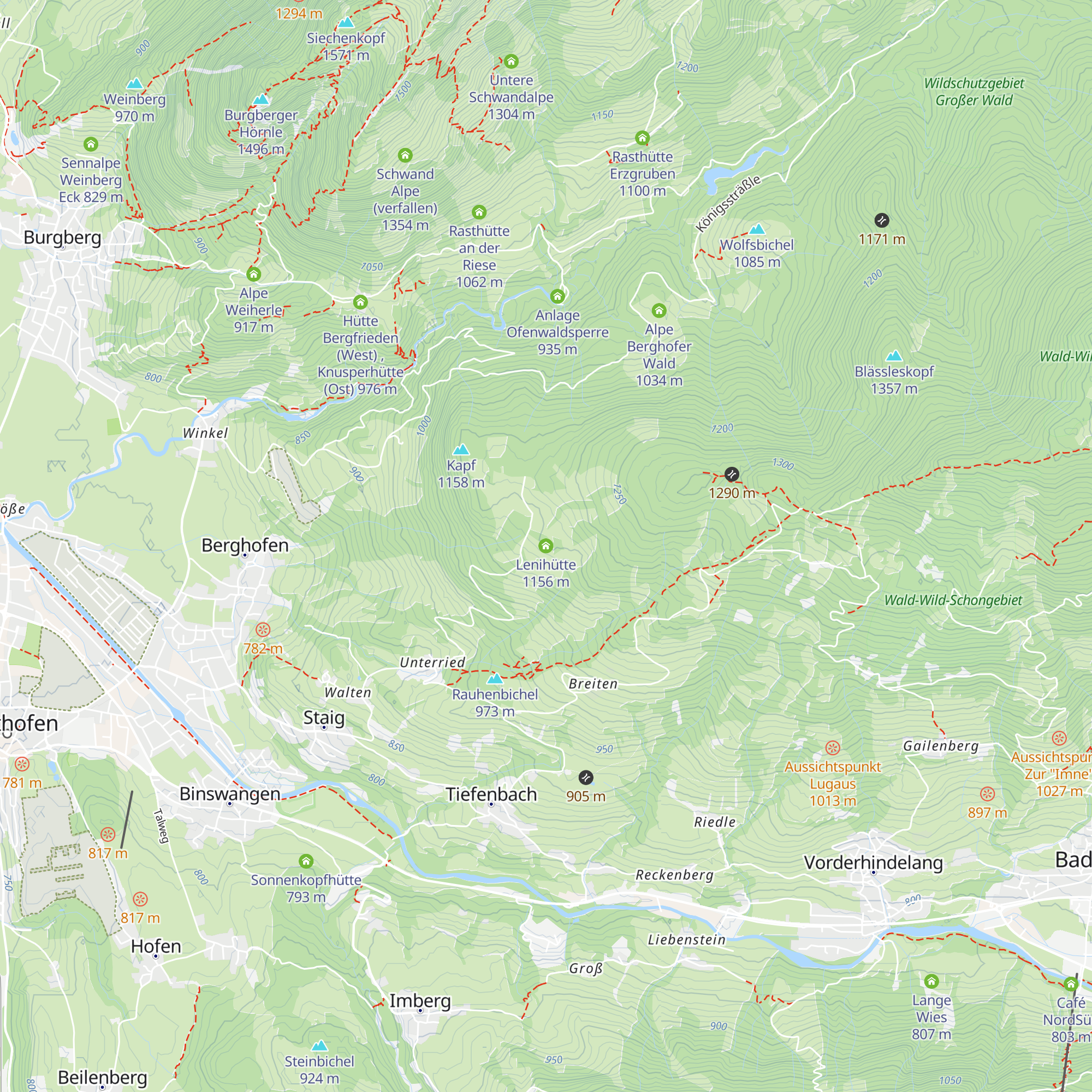 Lenihütte map