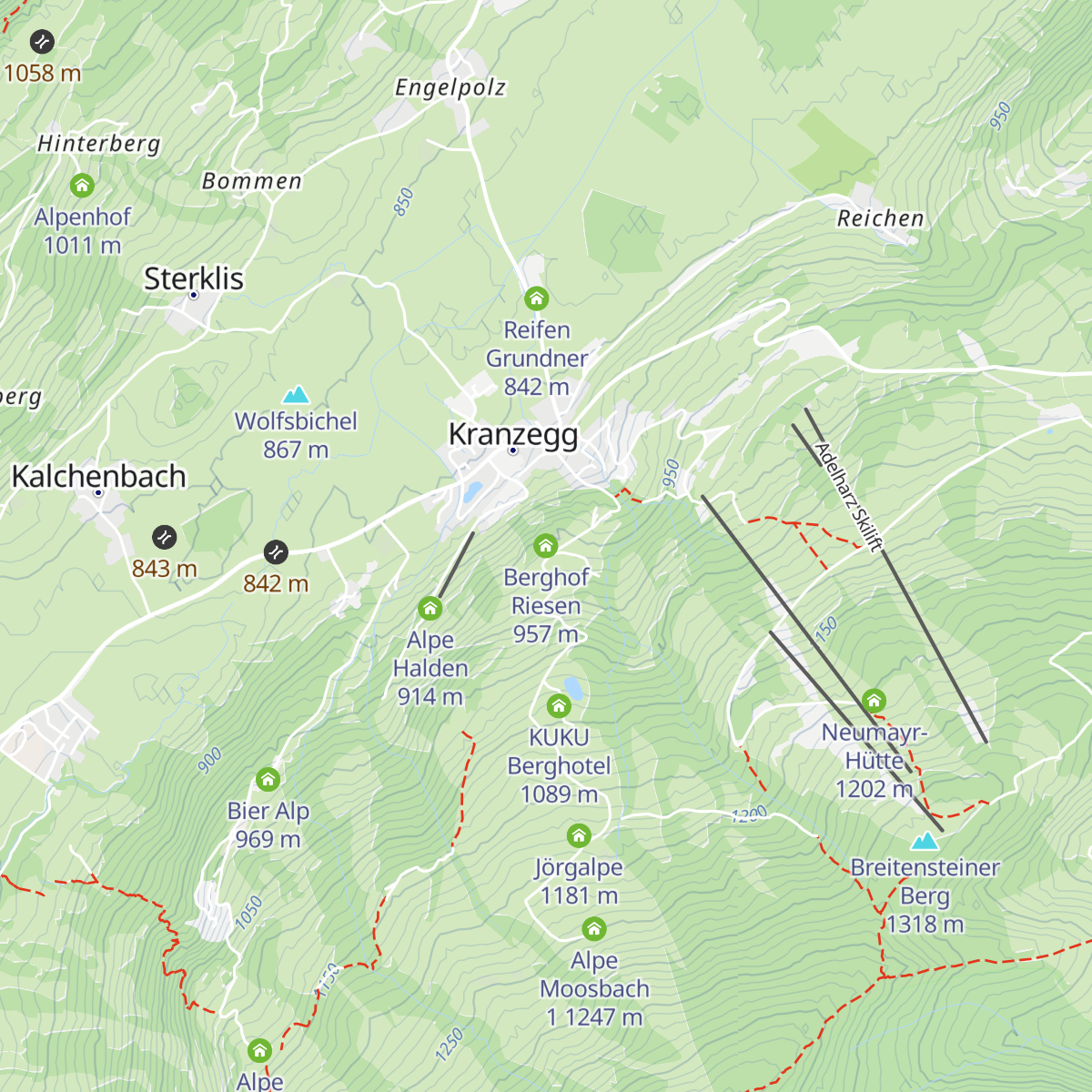 Berghof Riesen map