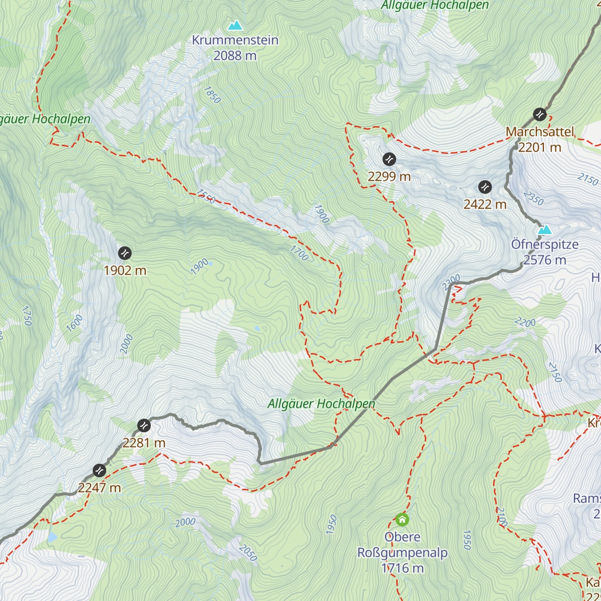 Kemptner Hütte map