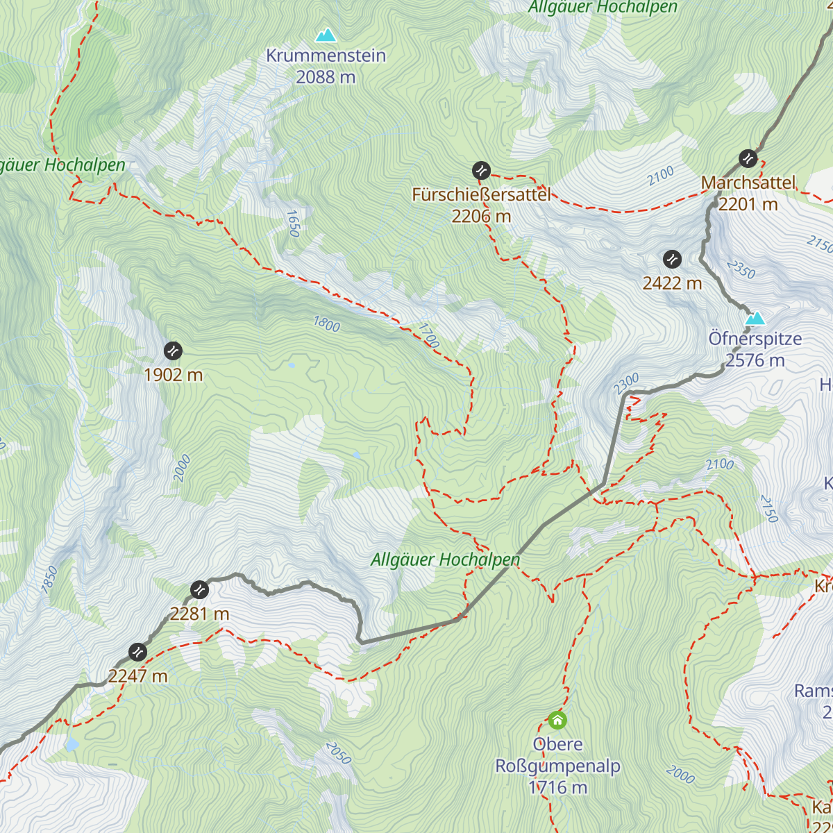 Kemptner Hütte map