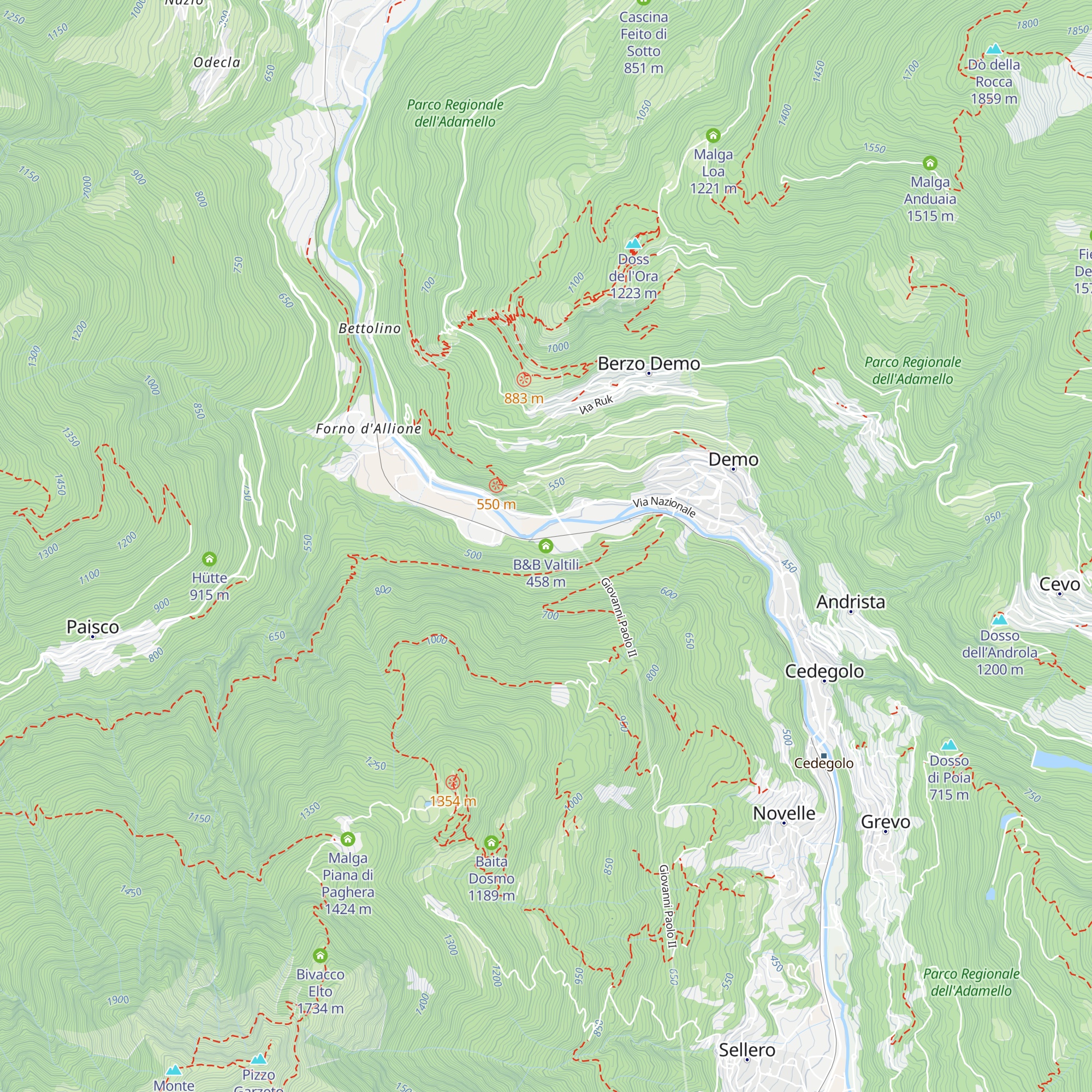 B&B Valtili map