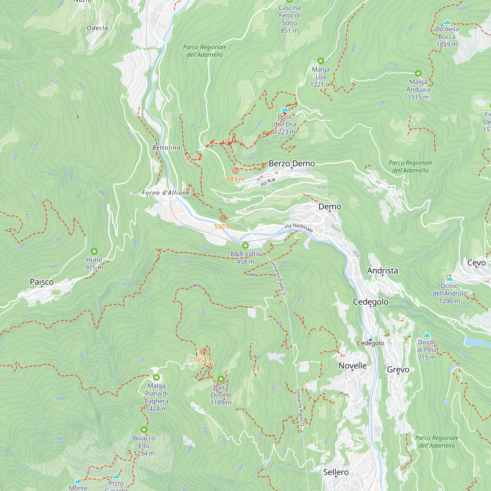 B&B Valtili map