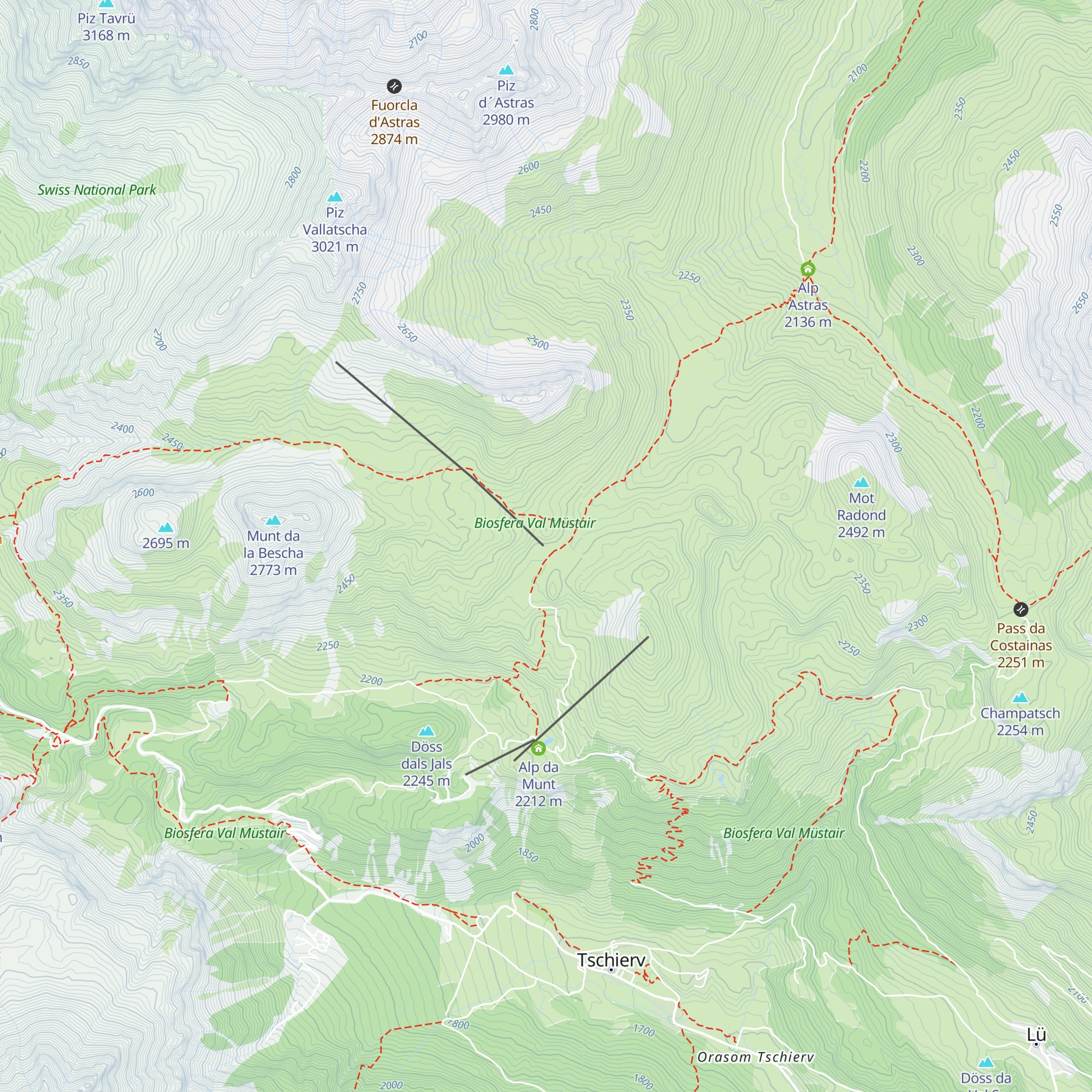 Skibar Aunta map