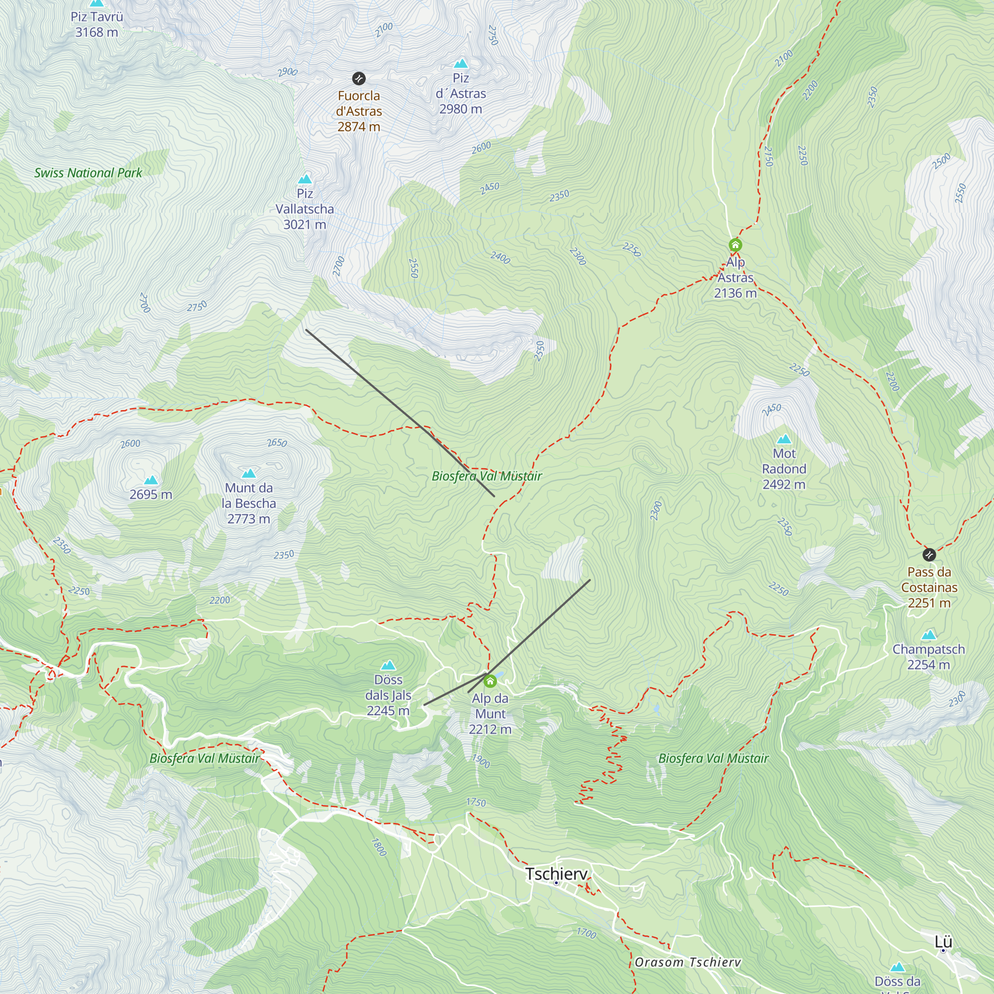 Skibar Aunta map