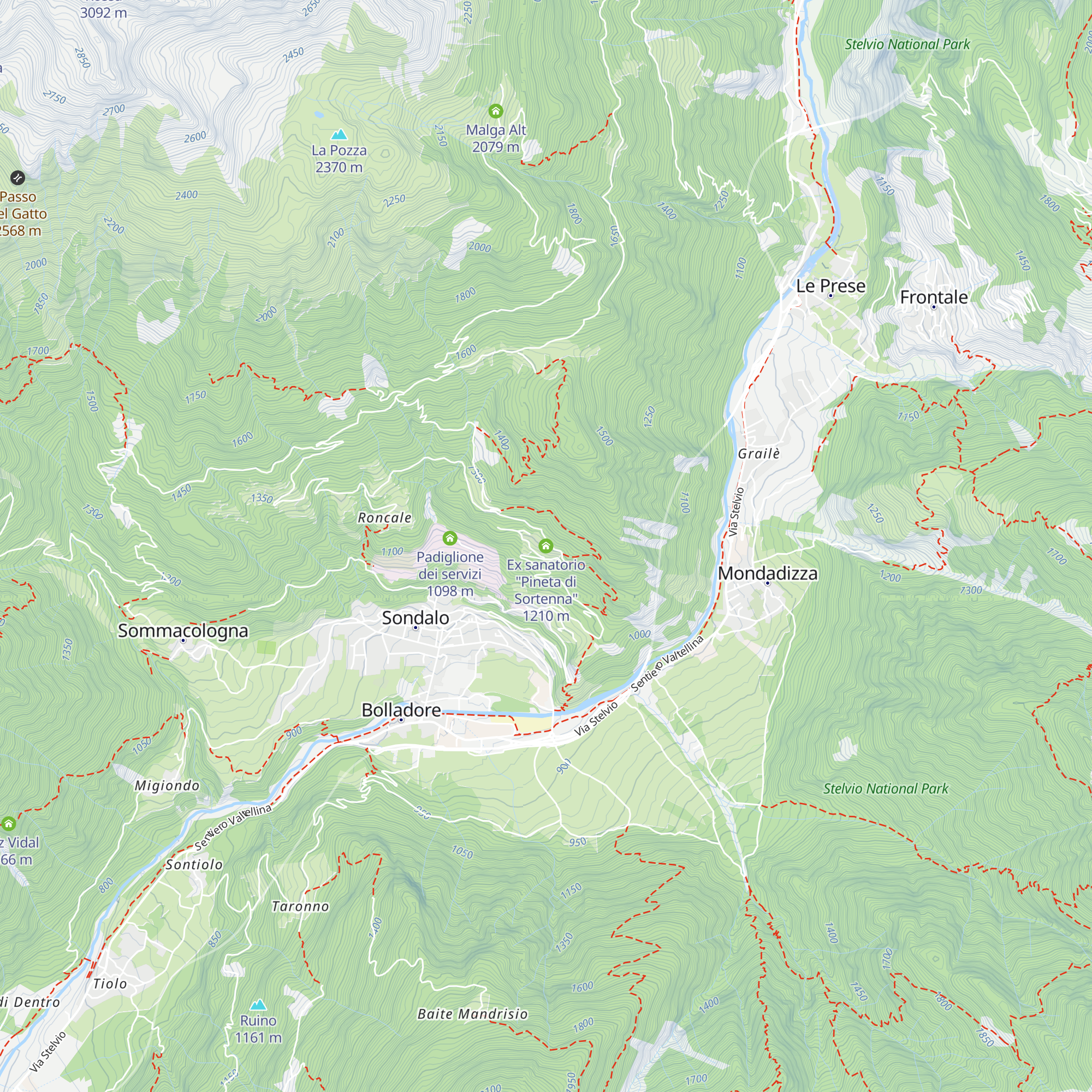 Ex sanatorio "Pineta di Sortenna" map