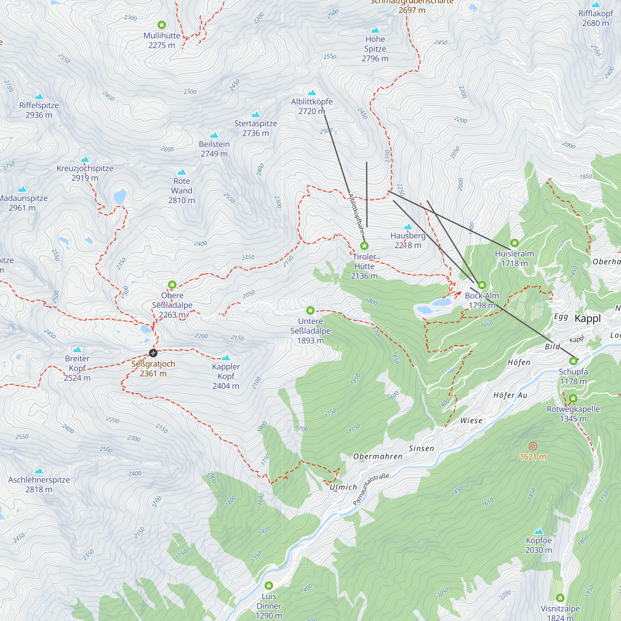 Untere Seßladalpe map