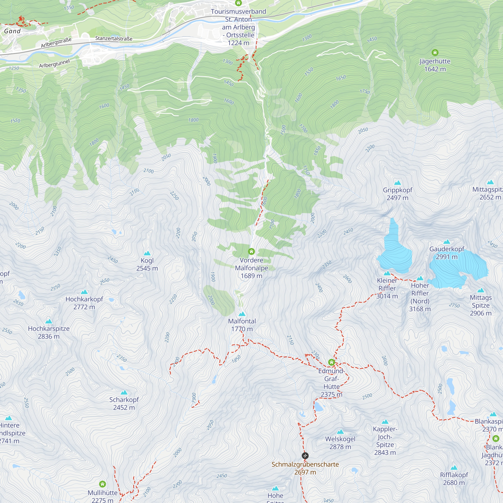 Vordere Malfonalpe map