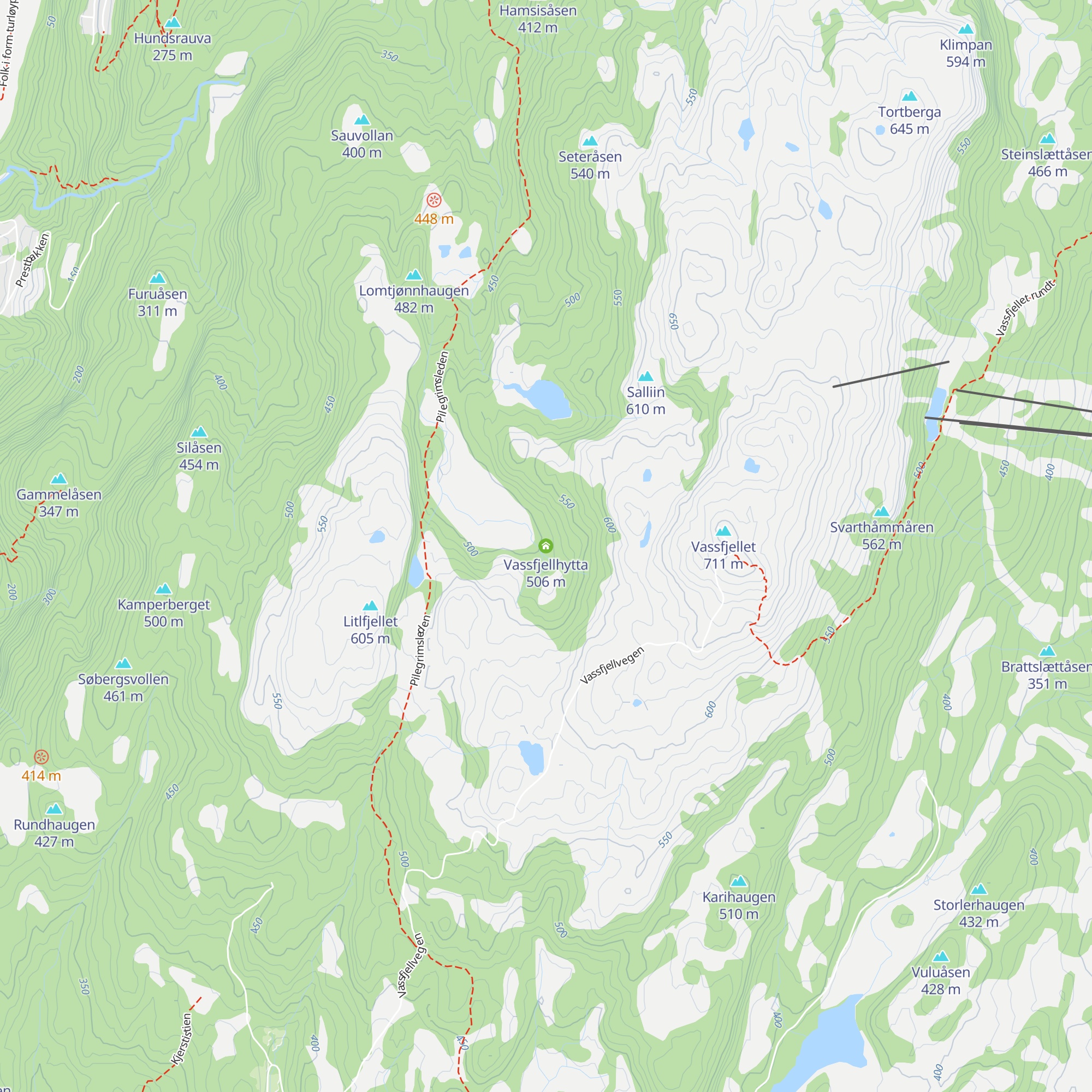 Vassfjellhytta map