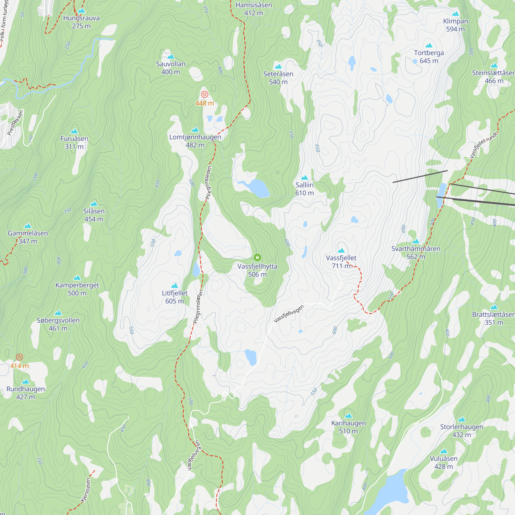 Vassfjellhytta map