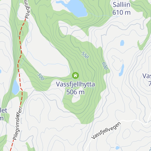Map of Vassfjellhytta
