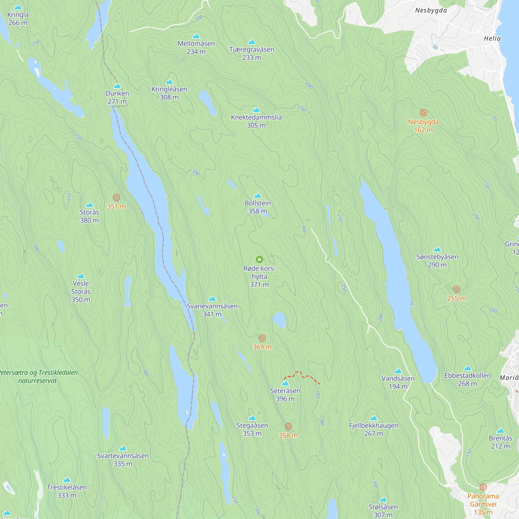 Røde kors-hytta map