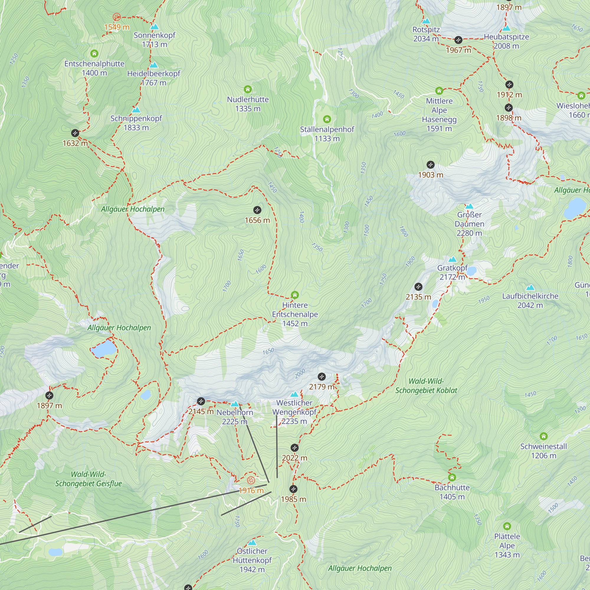Hintere Entschenalpe map