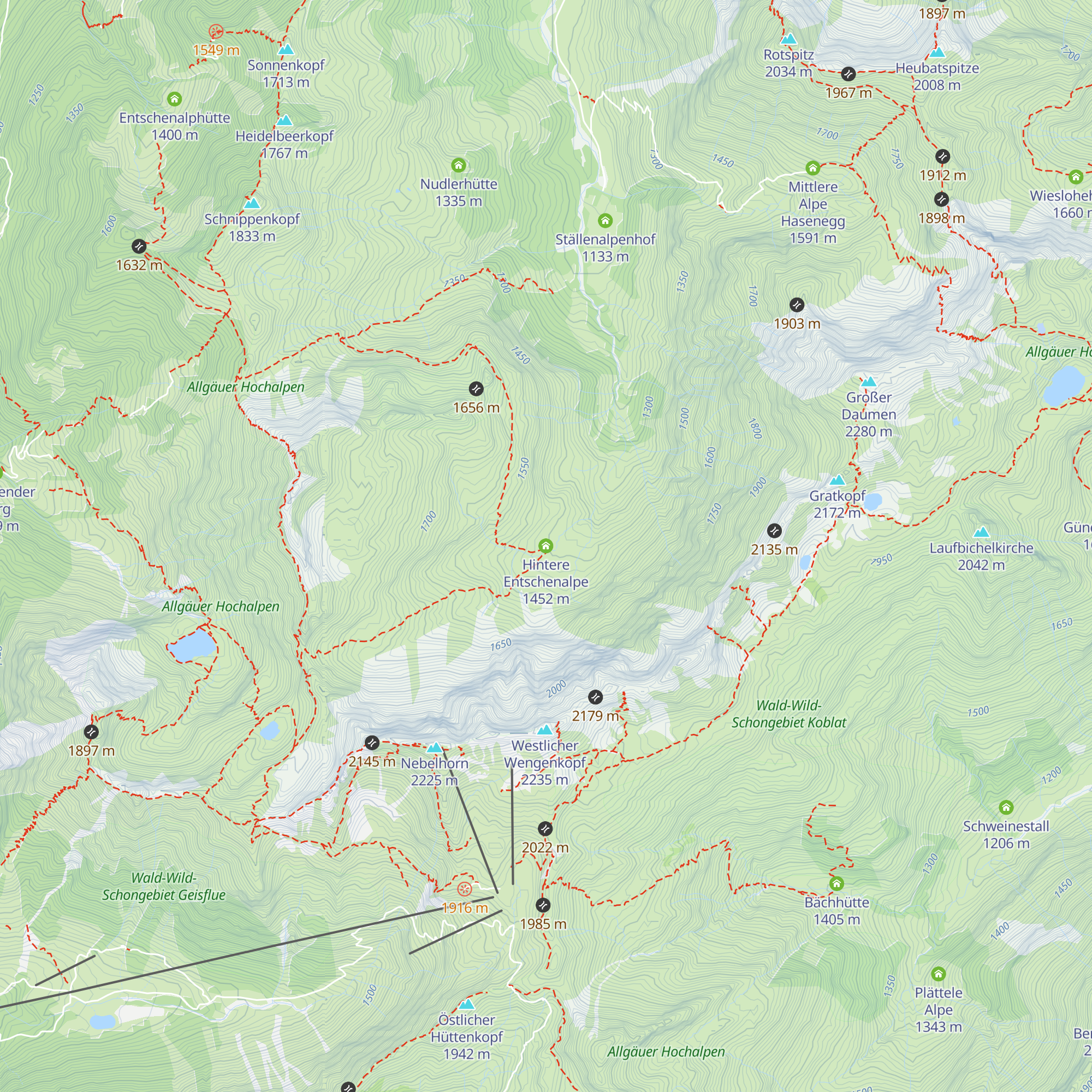 Hintere Entschenalpe map