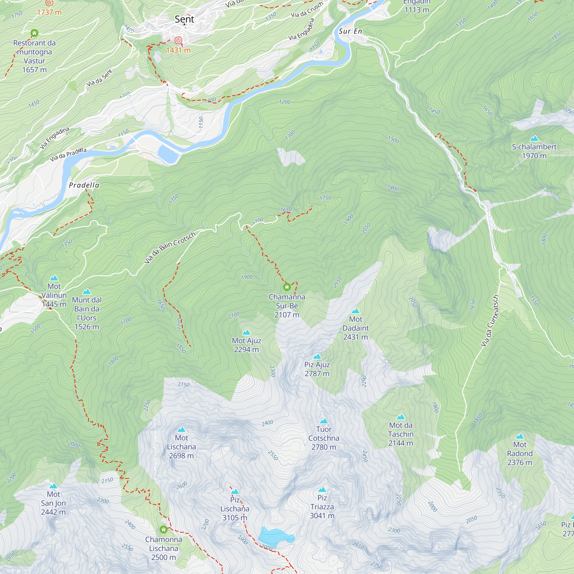 Chamanna Sür-Bè map