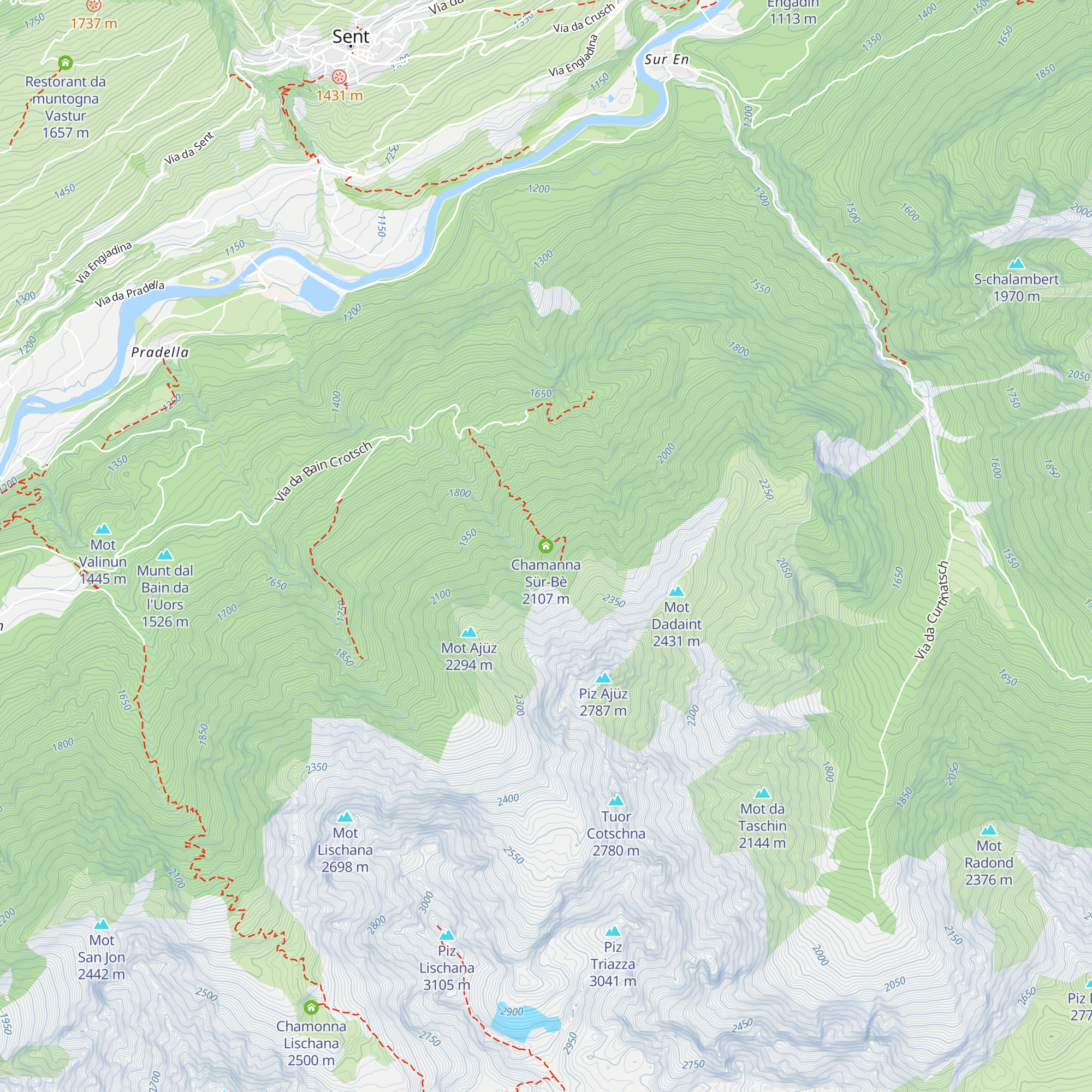 Chamanna Sür-Bè map