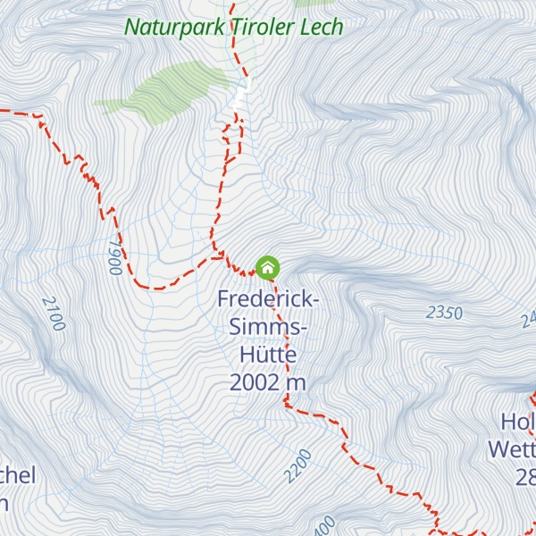 Map of Frederick-Simms-Hütte