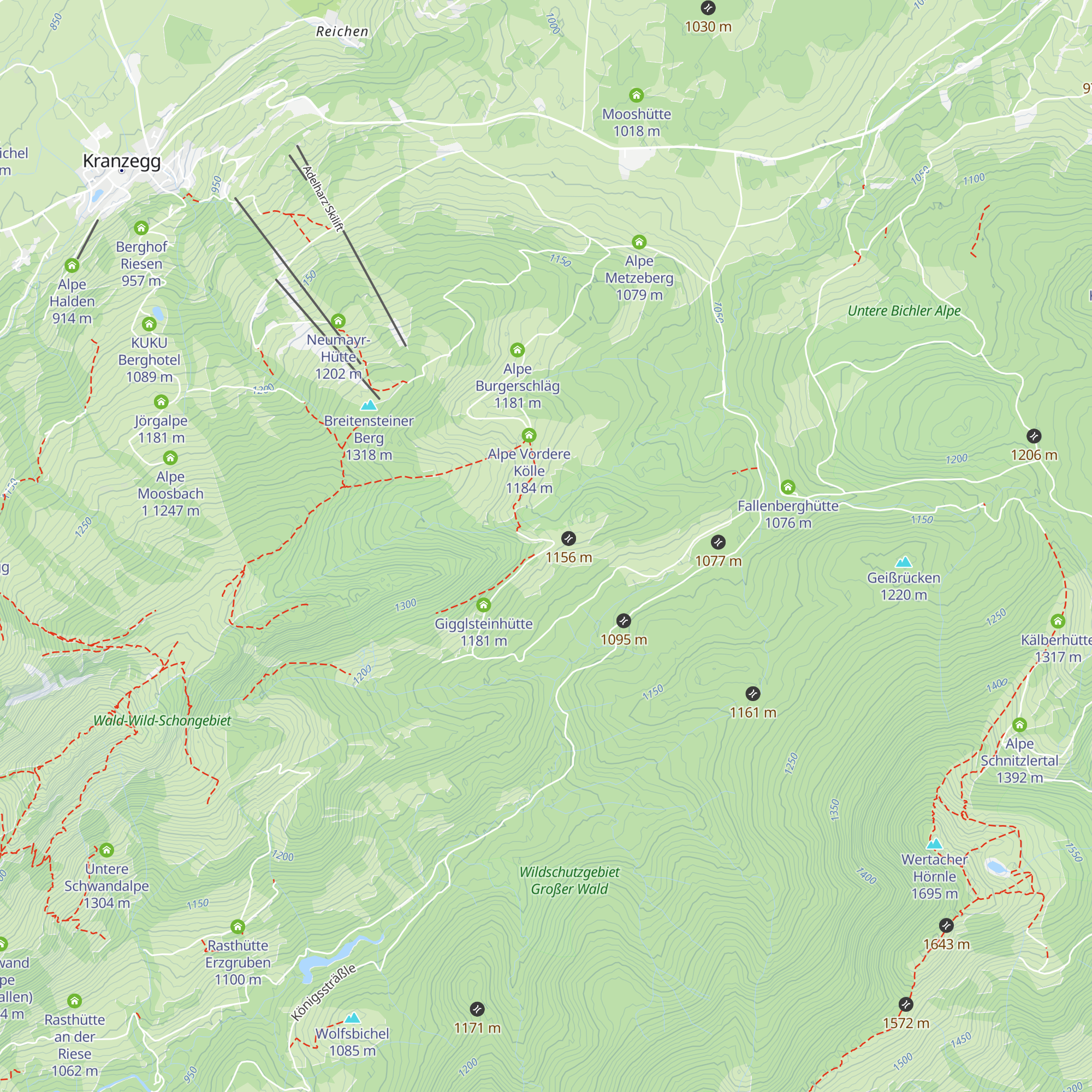Alpe Hintere Kölle (Sattelhütte) map