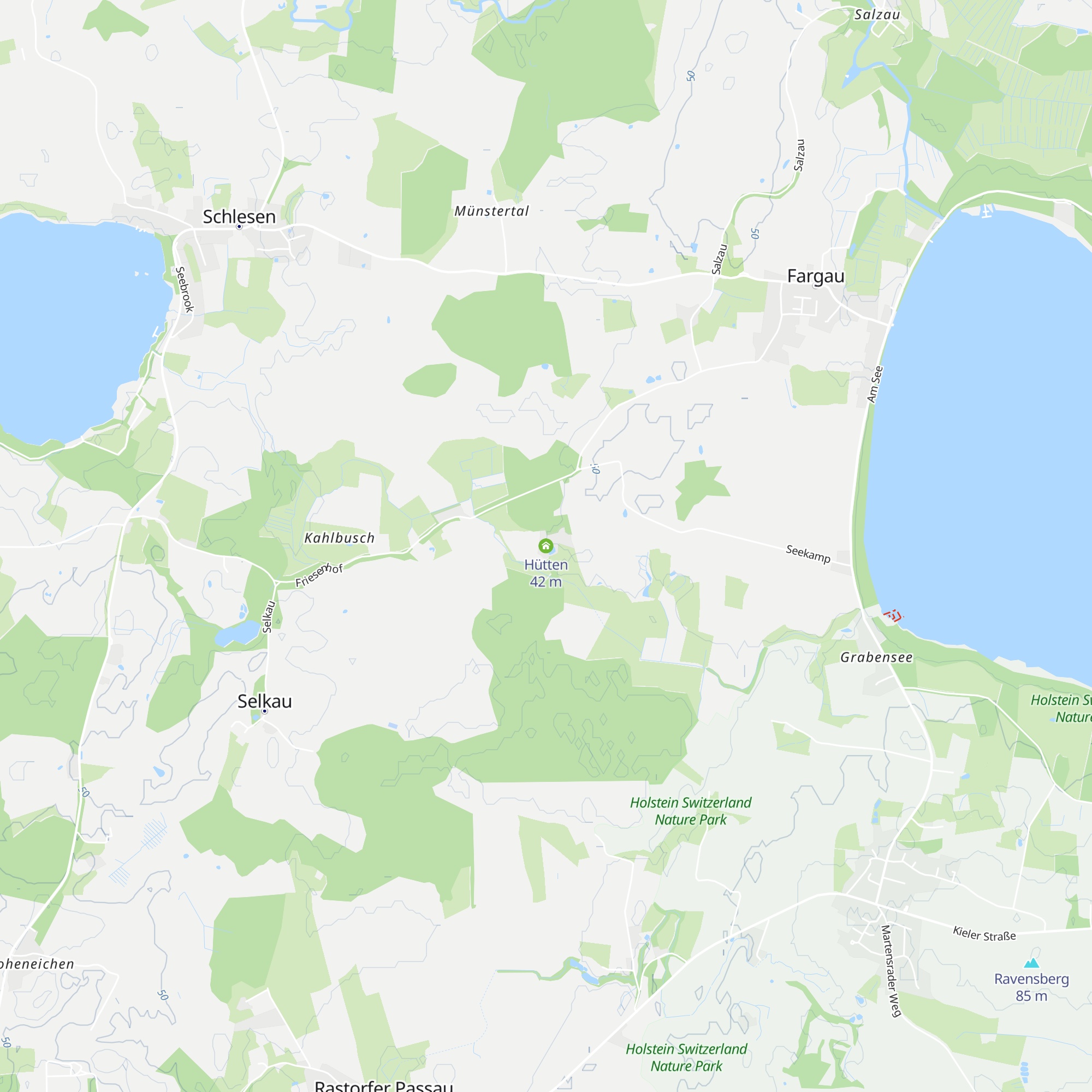 Hütten map