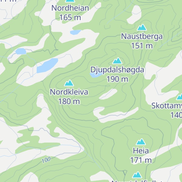 Map of Tverrfjellet