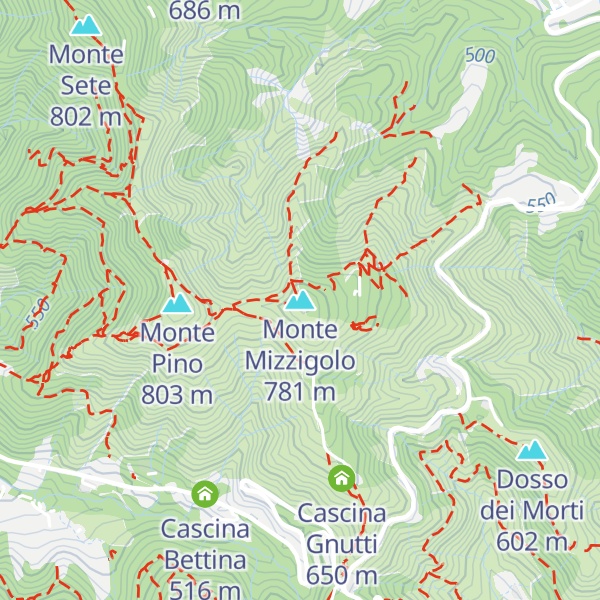 Map of Monte Mizzigolo