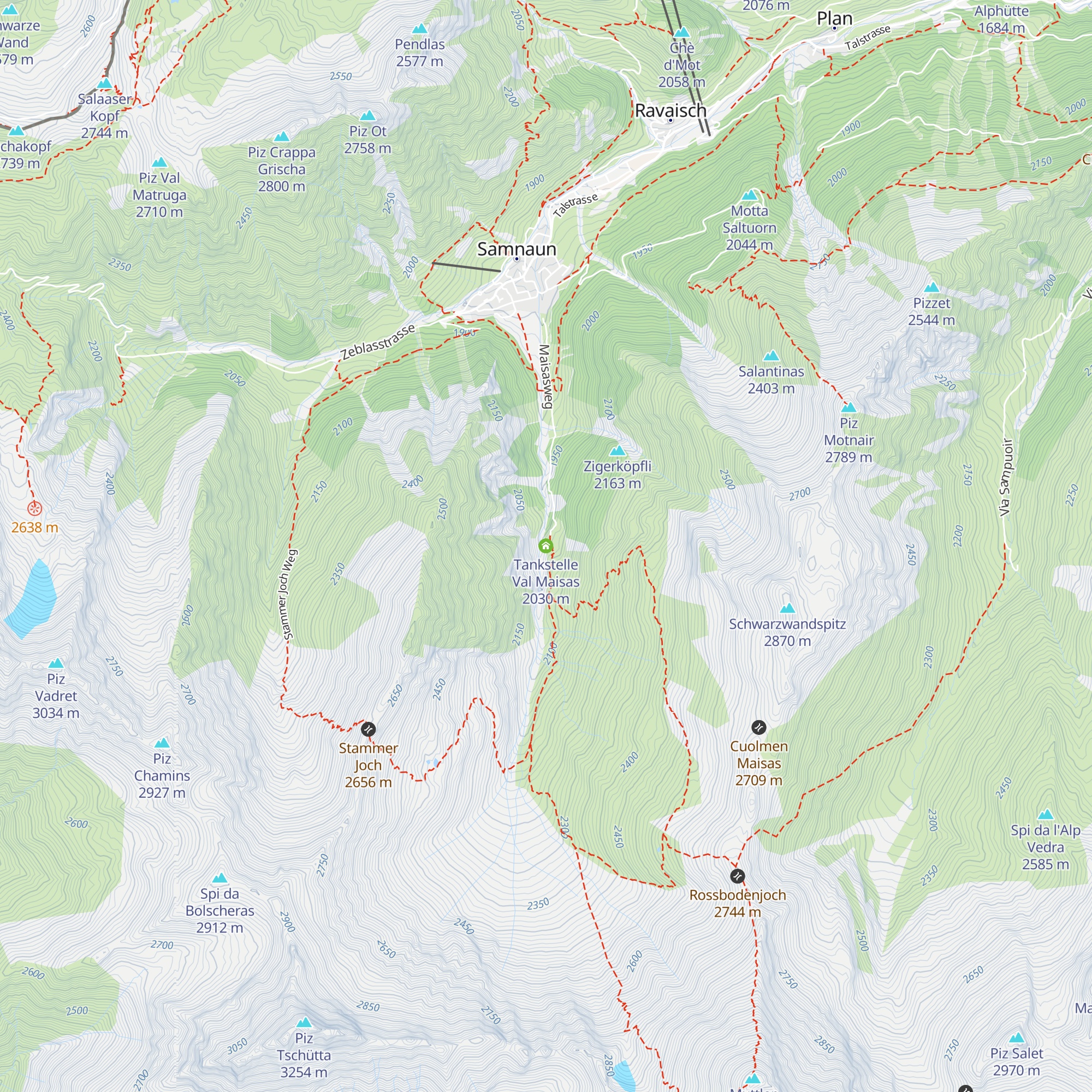 Tankstelle Val Maisas map
