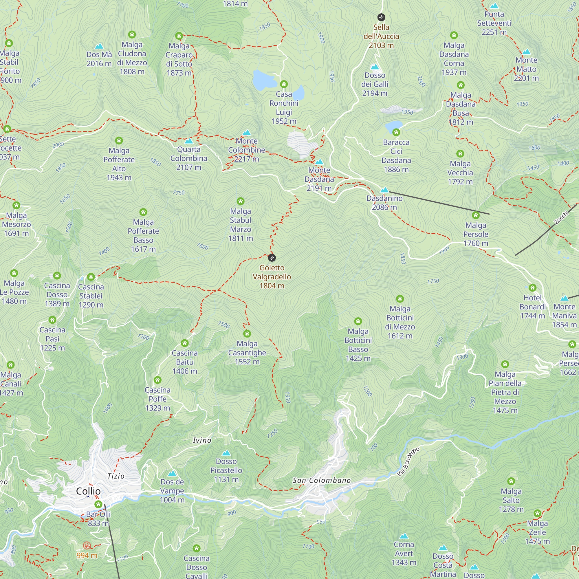 Malga Valgradello map
