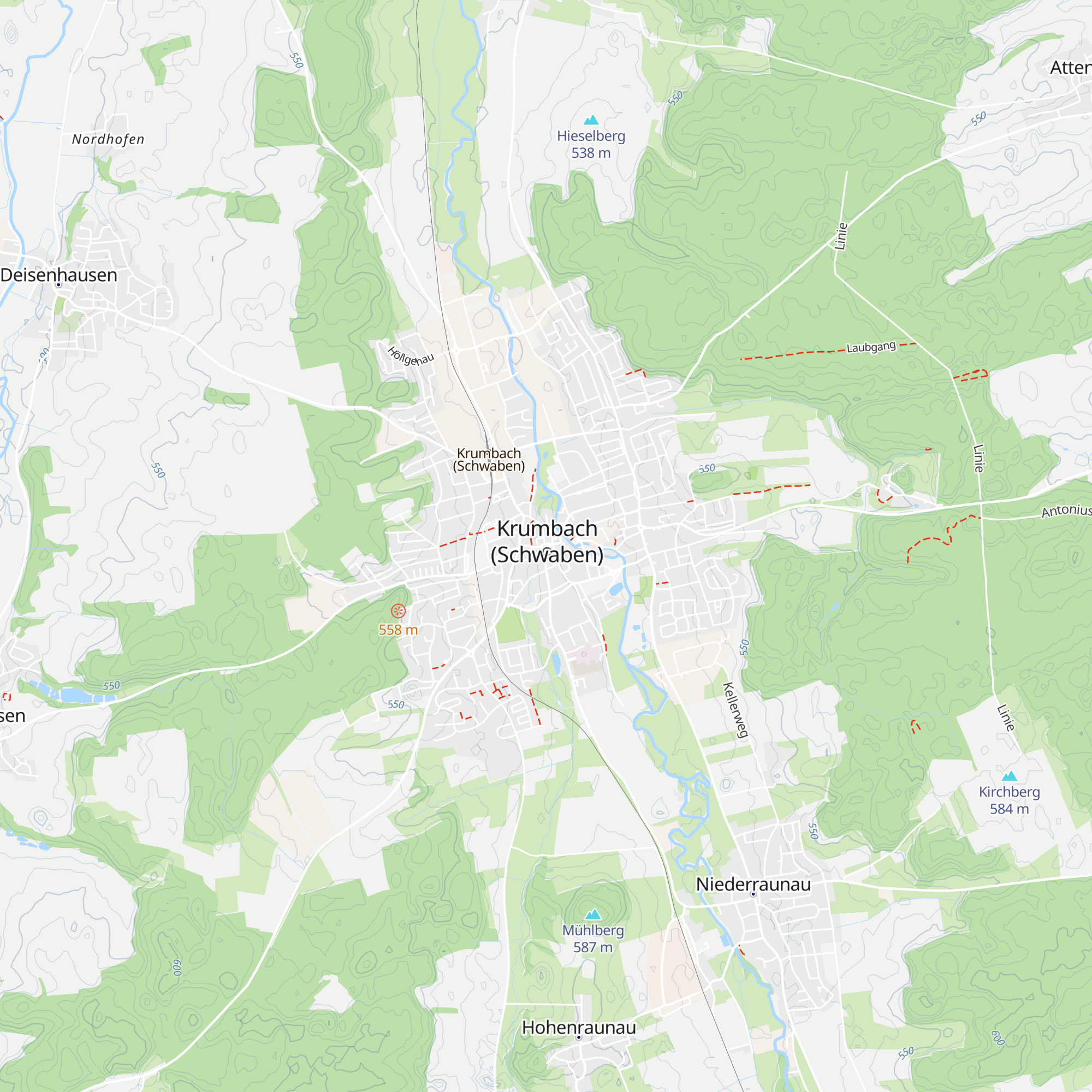 Krumbach Information im Alten Rathaus map