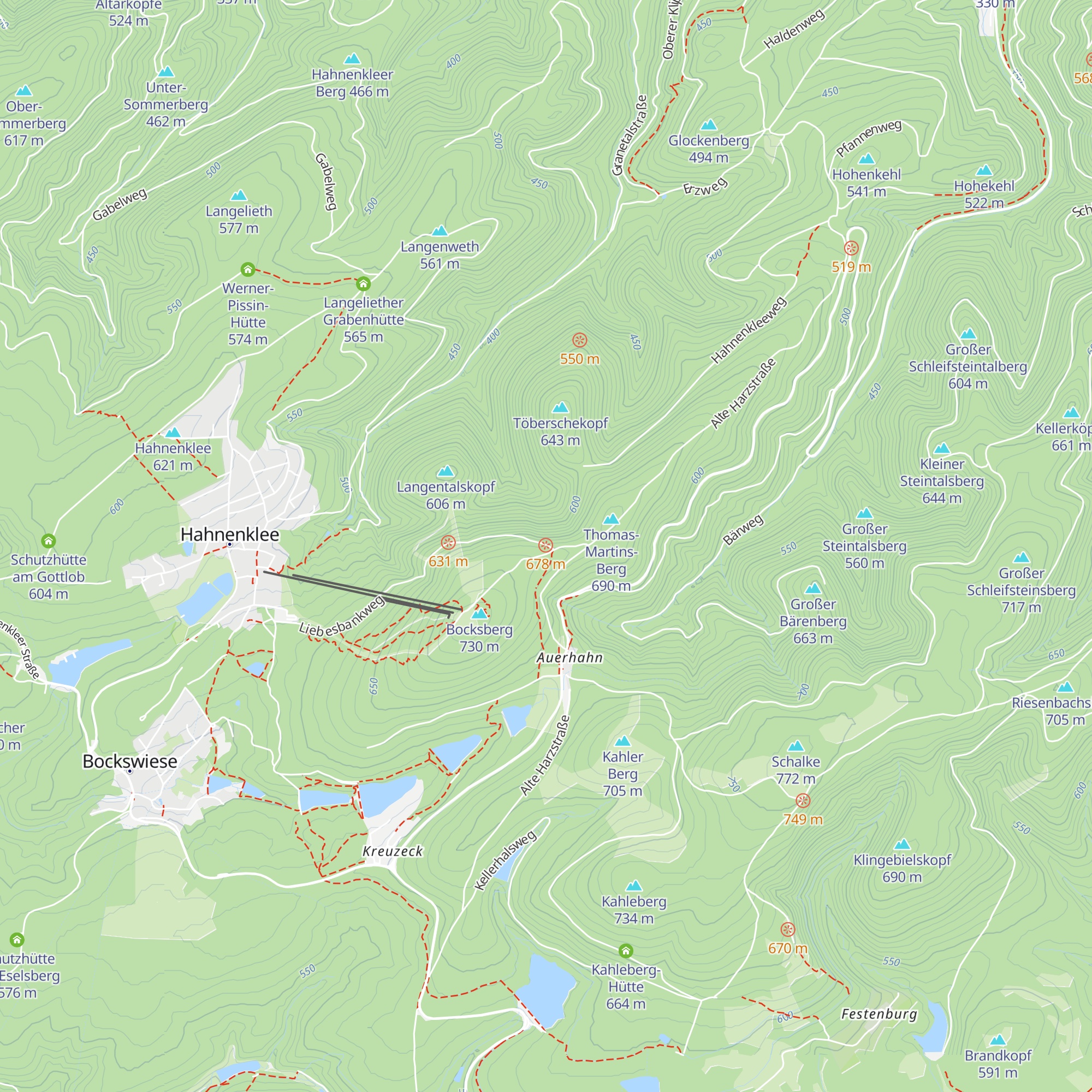 Liebesbankweg-Hütte map