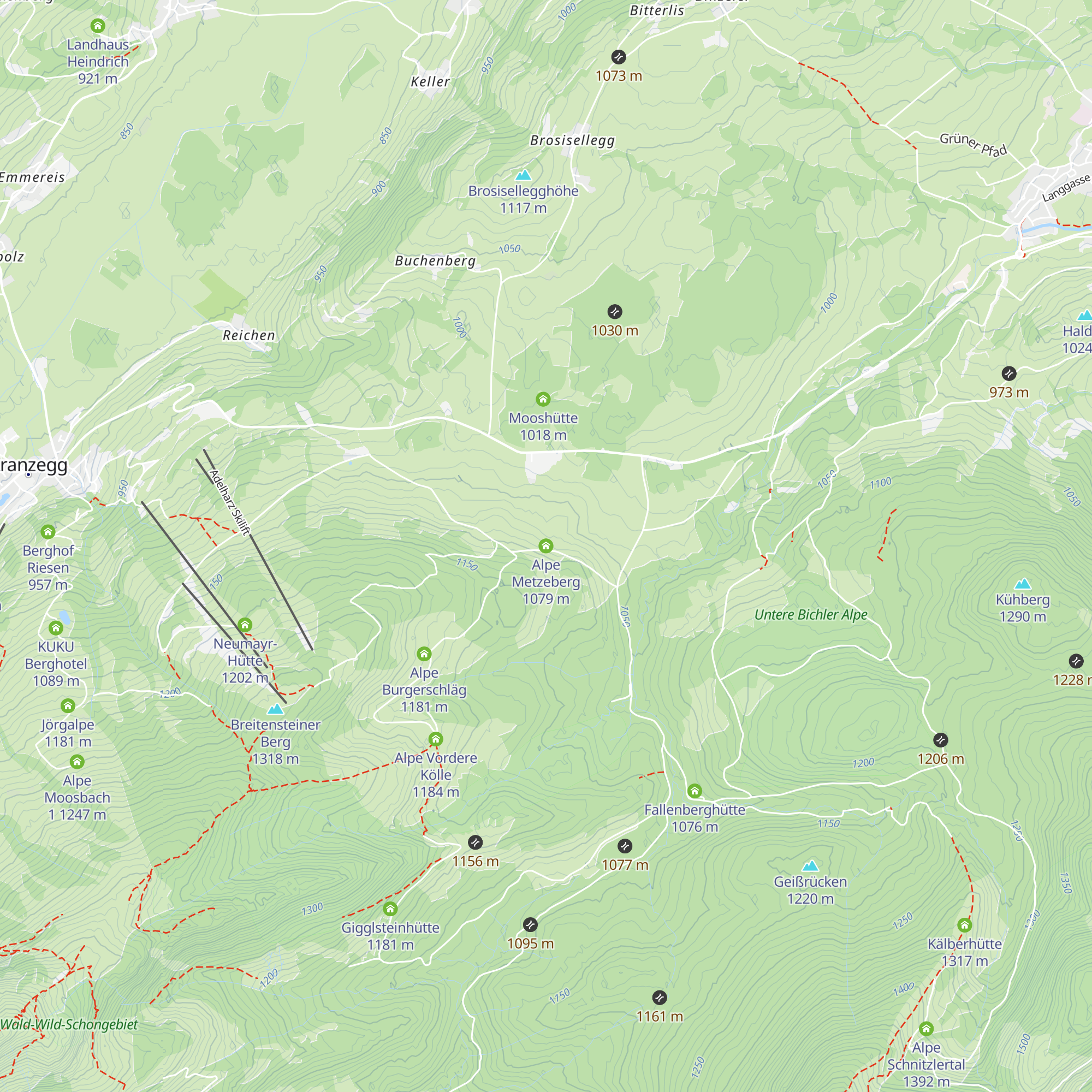 Alpe Metzeberg map